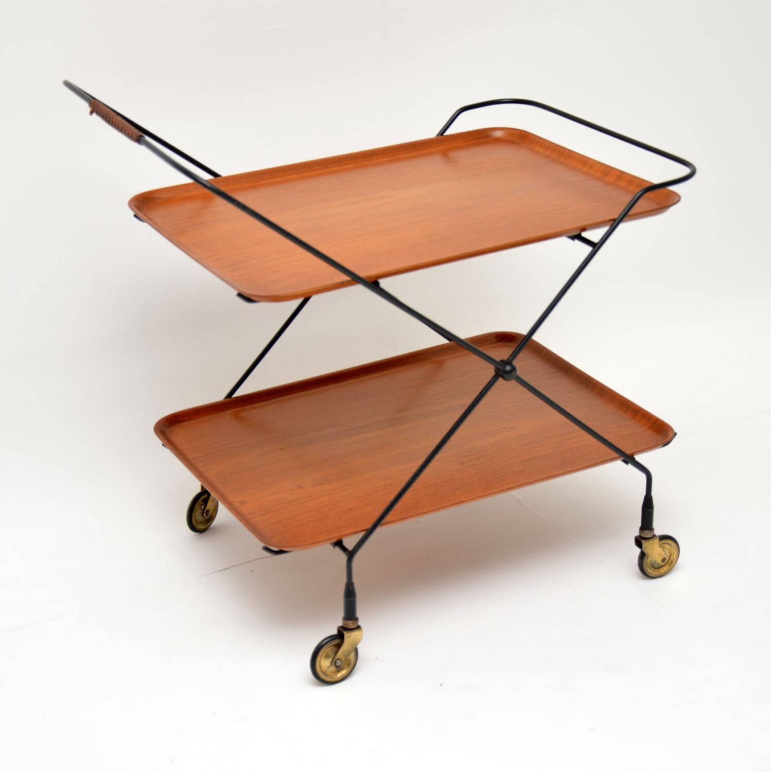 Pair Of Vintage Swedish Teak Side Tables / Trolleys photo 709.28
