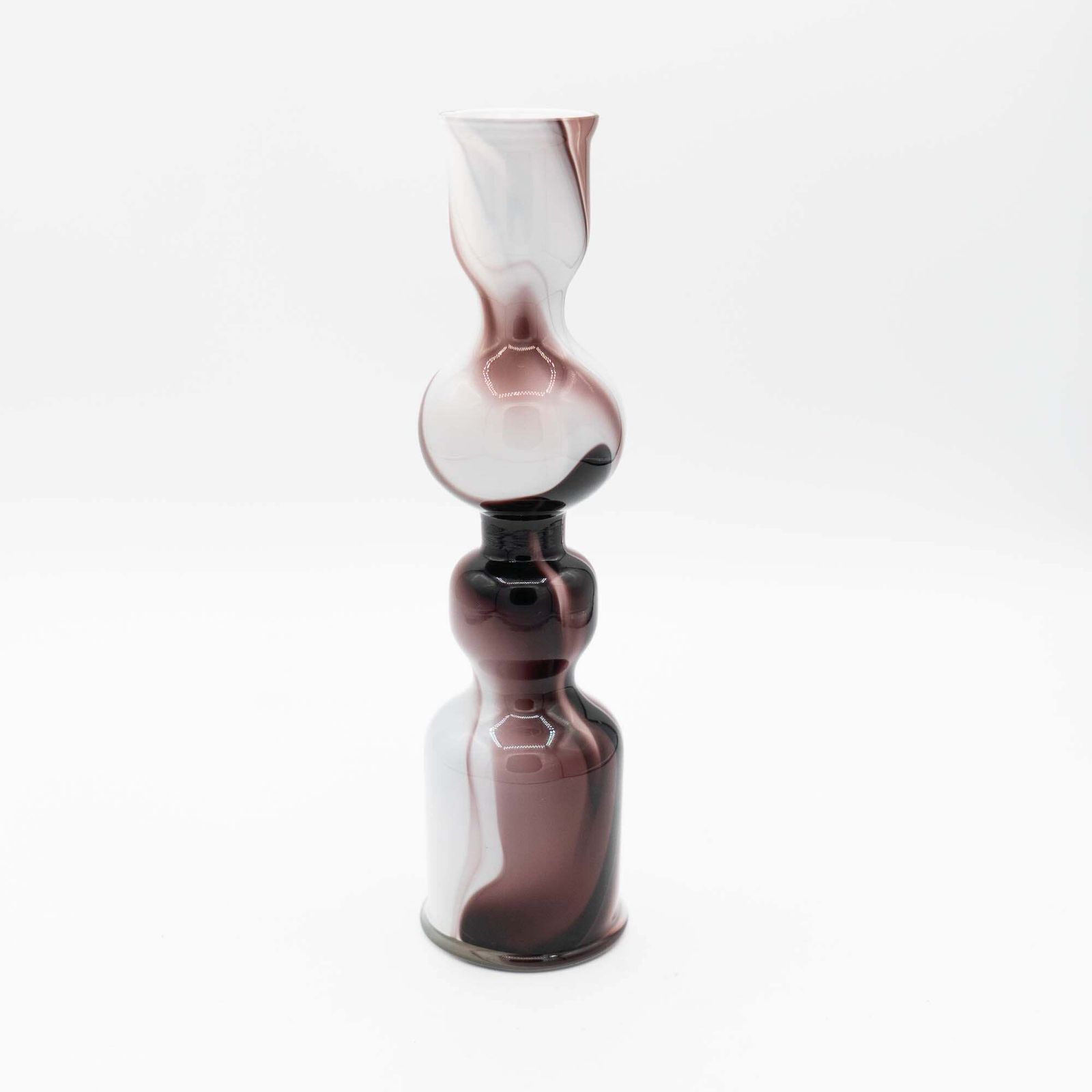 Vintage Purple & White Murano Glas Vase   Bicolore   Carlo Moretti   1970s