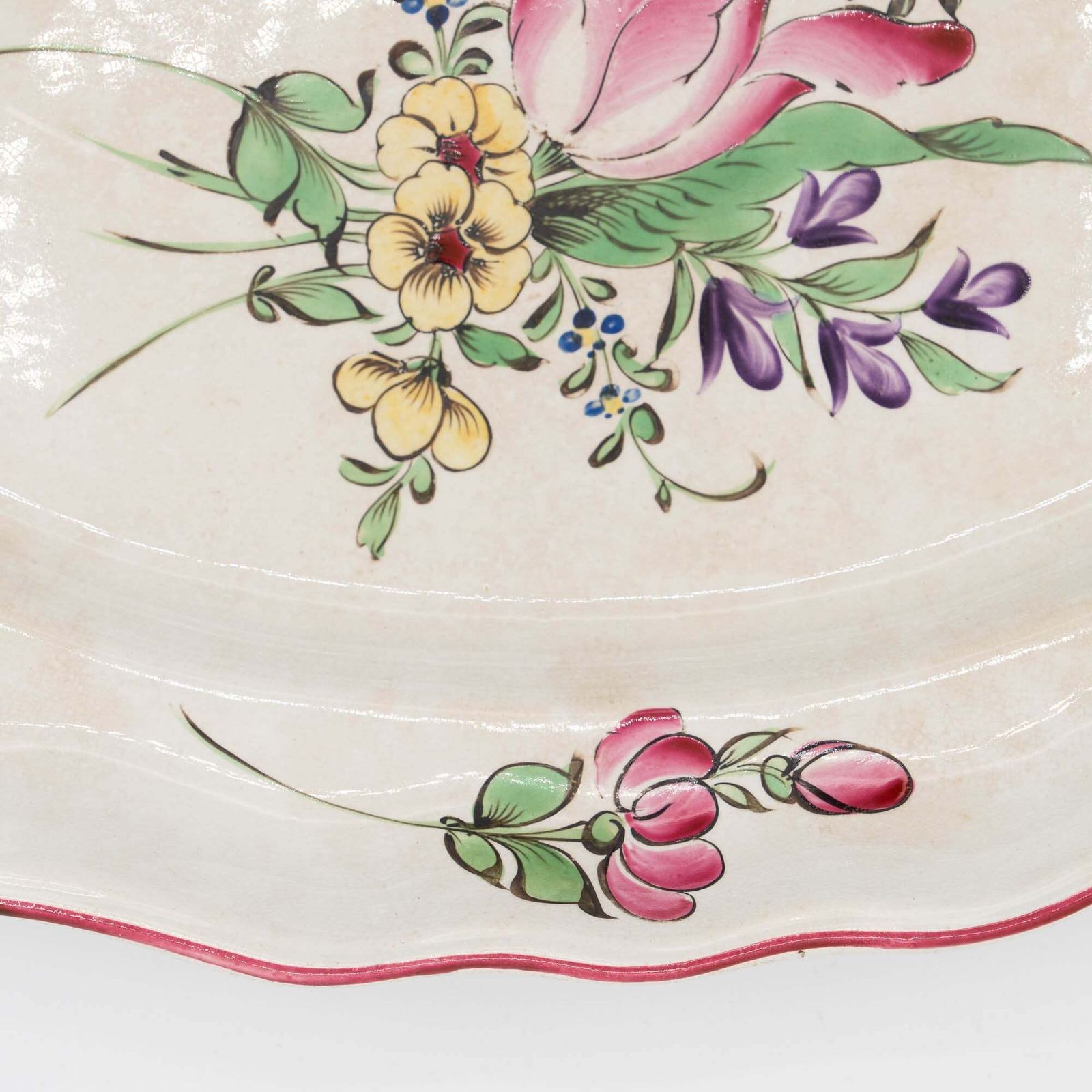 Antique Oval French Platter   Luneville   Early 20th Century photo vintage