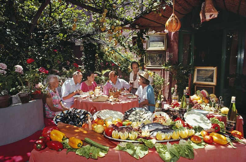 Slim Aarons 'Lunch At La Pigna' Framed White