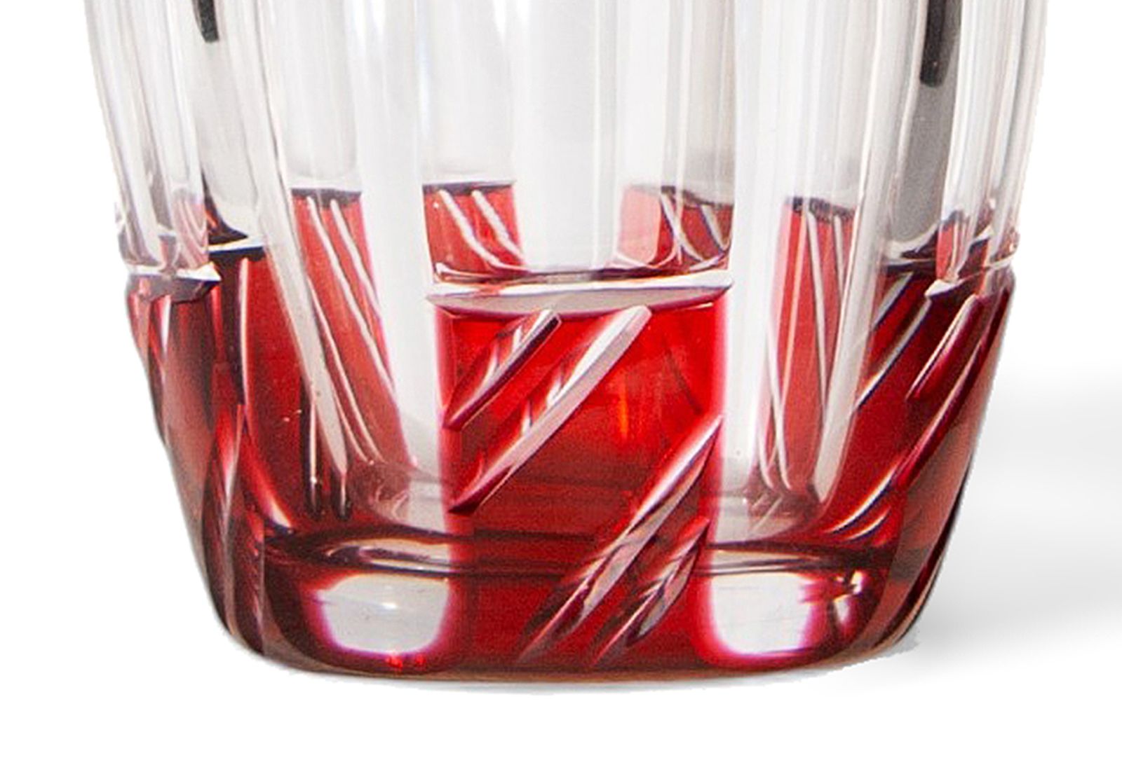 1930s Art Déco Crystal Cocktail Shaker/Bottle And Lid In Ruby Red Overlay Glass, France photo vintage