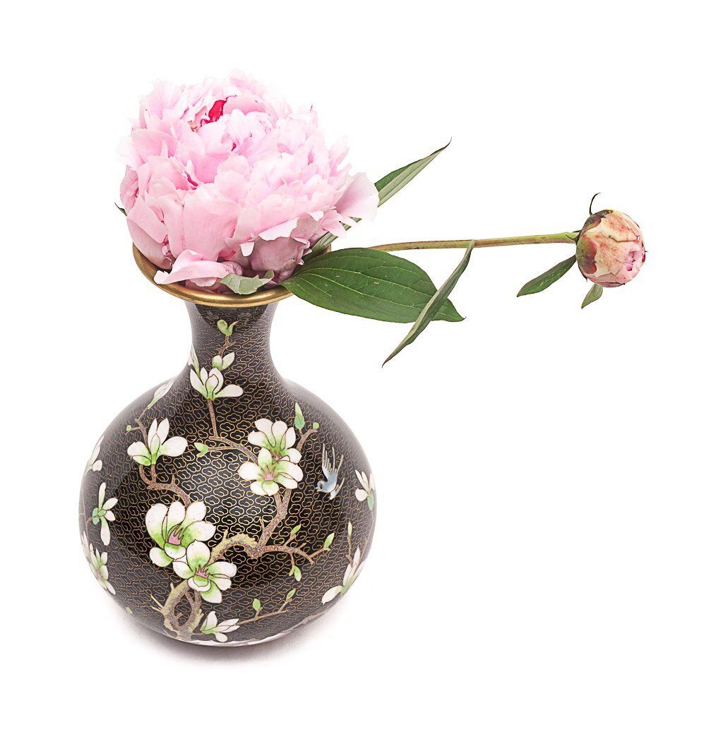 Home Decor Chinese Enamelled Brass Vase, Early 20th Century photo