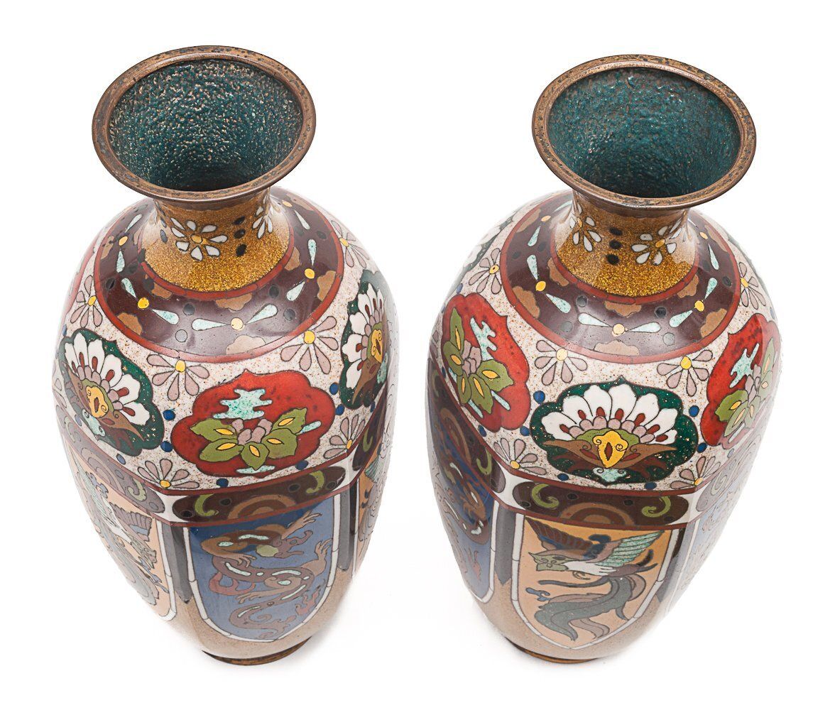 Pair Of Japanese Vases, 1800s, Antique photo vintage
