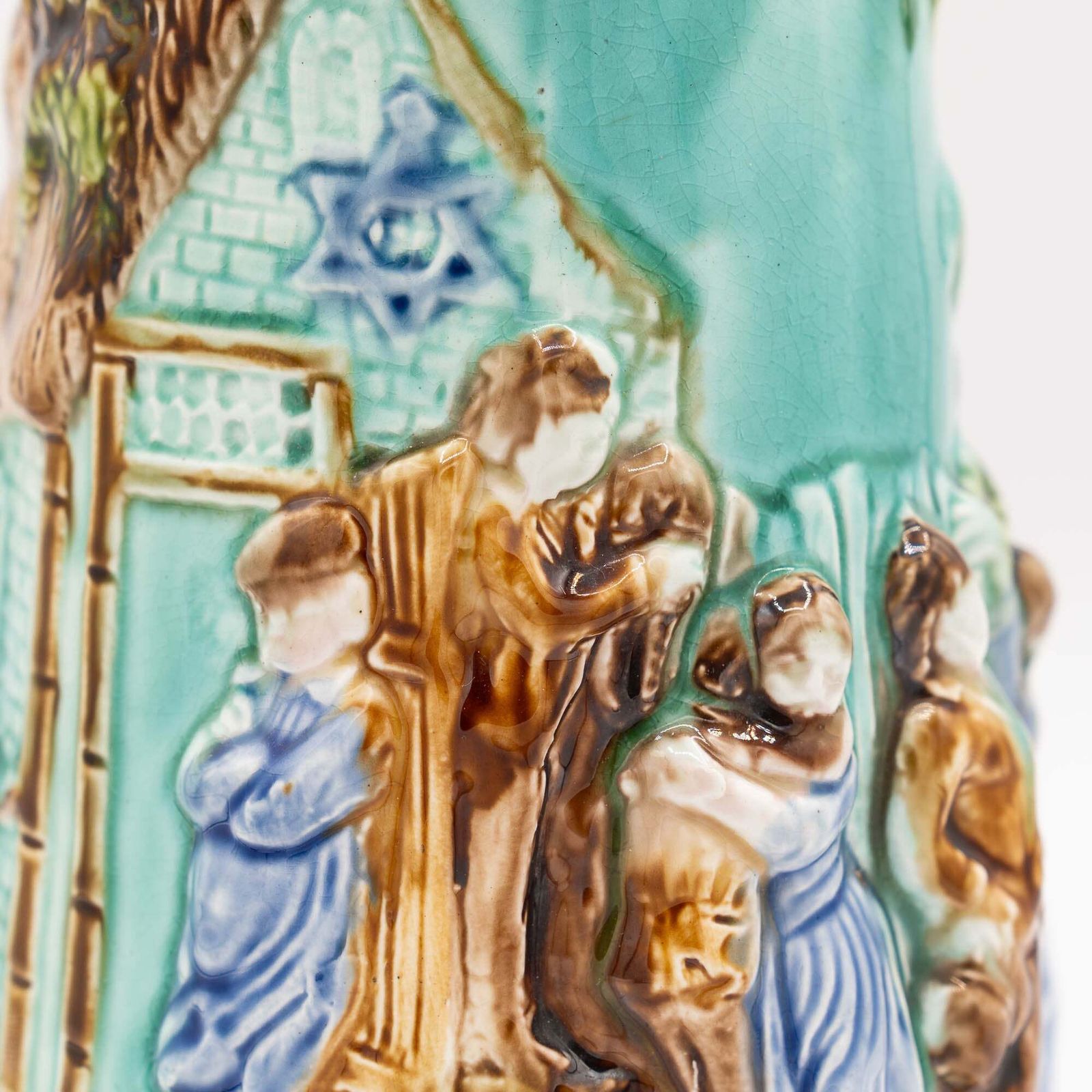 photo furniture Antique Majolica Jug   Mouzin Leach & Cie   Nimy Les Mons   Ca 1890