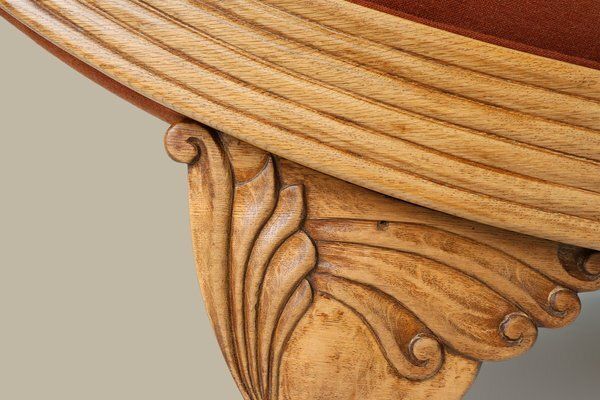 Empire French Hand Carved Oak Daybed, 1950s photo Furniture