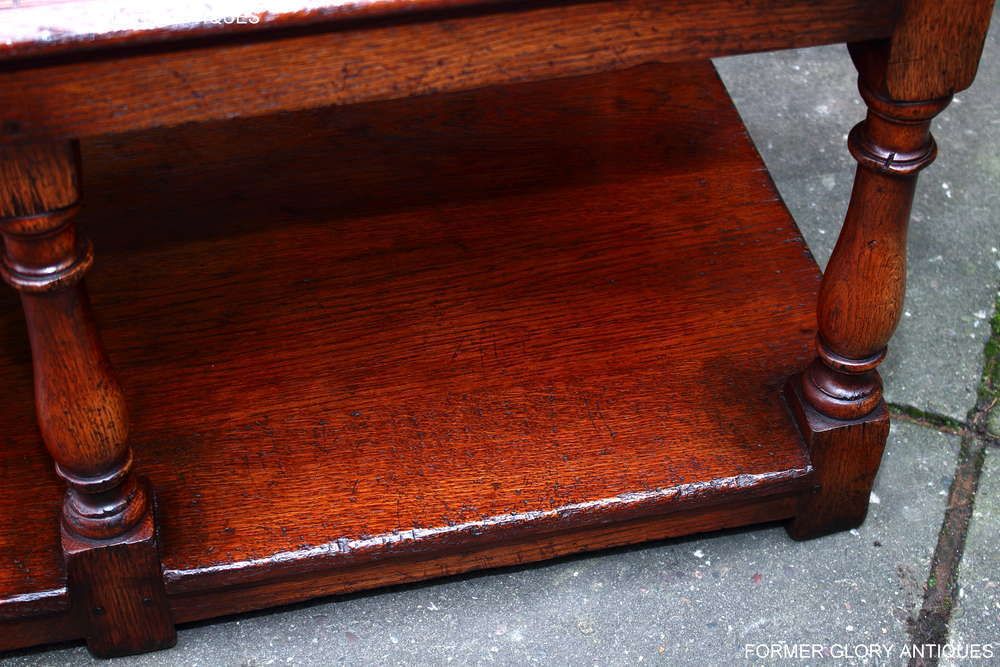 photo vintage A Titchmarsh And Goodwin Solid Oak Tavern Seat / Settle / Pew / Hall Armchair / Bench