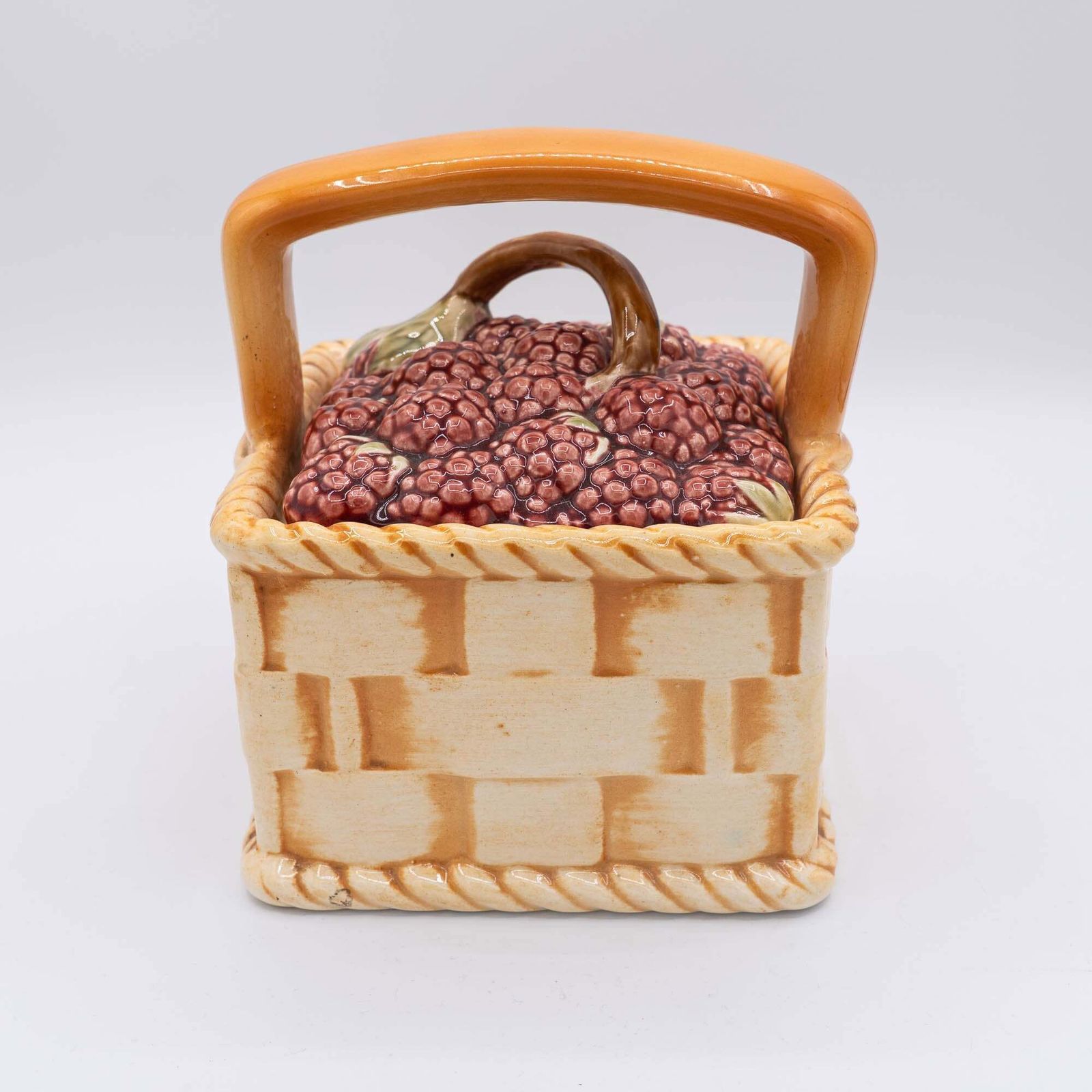 Antique French Majolica Fruit Basket   Sarreguemines   1890s photo 305.0