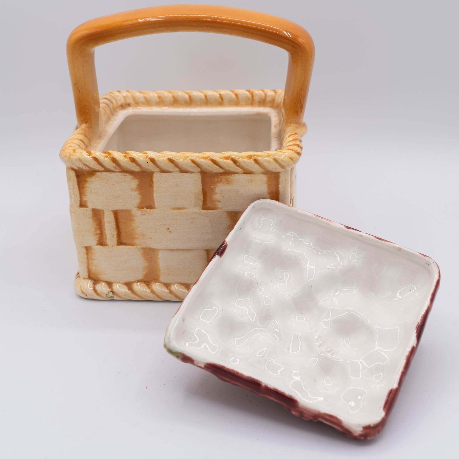 photo buy Antique French Majolica Fruit Basket   Sarreguemines   1890s