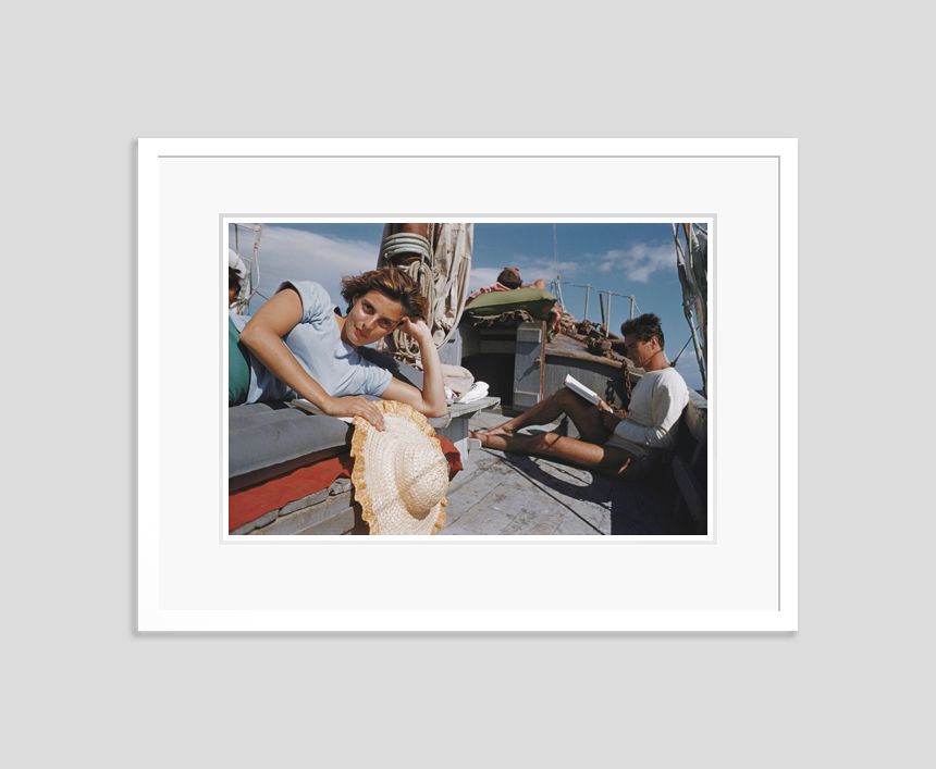 Slim Aarons 'Capri Cruise' Framed White photo furniture