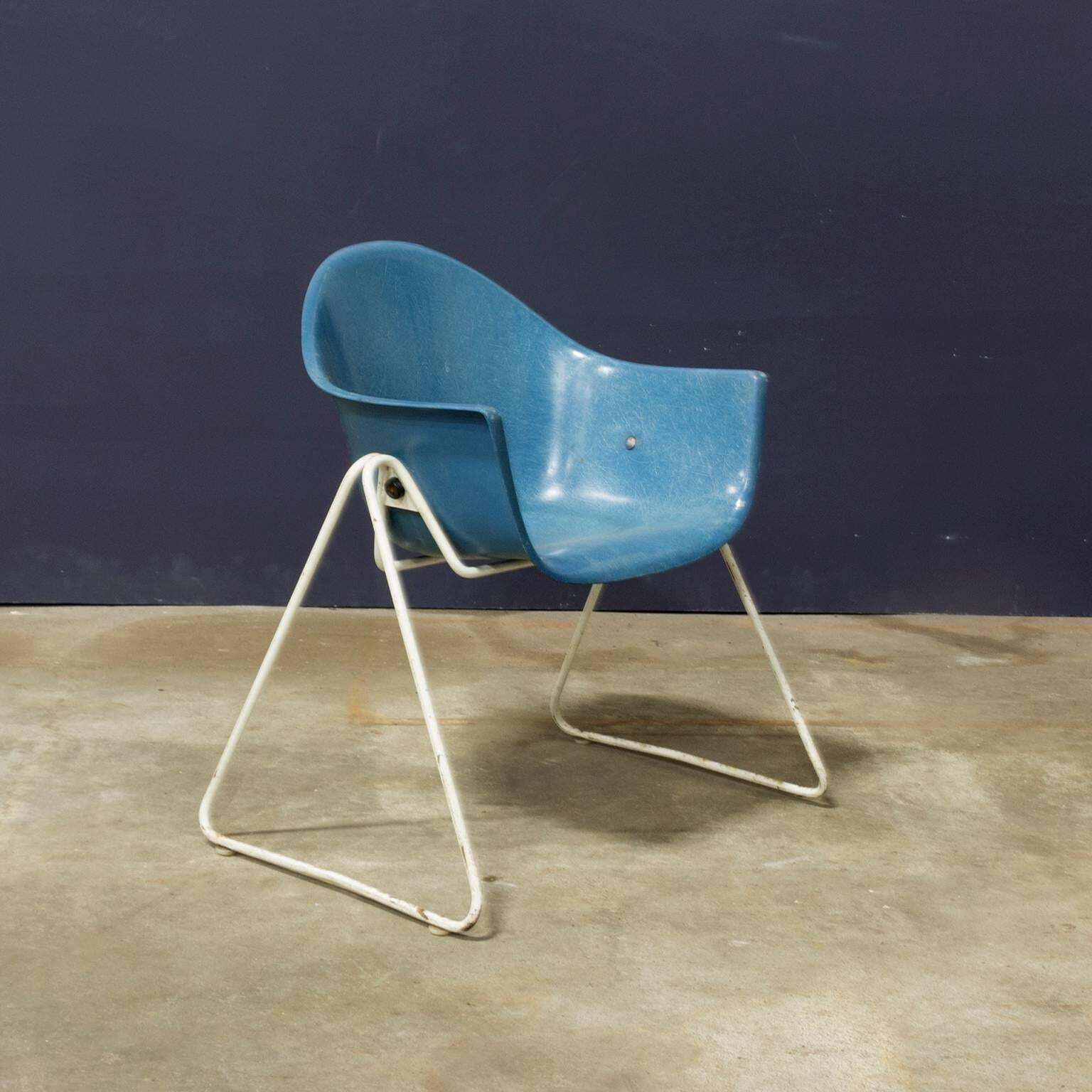 Set Of Fiberglass Children Chairs With Metal Base, Circa 1960 photo furniture