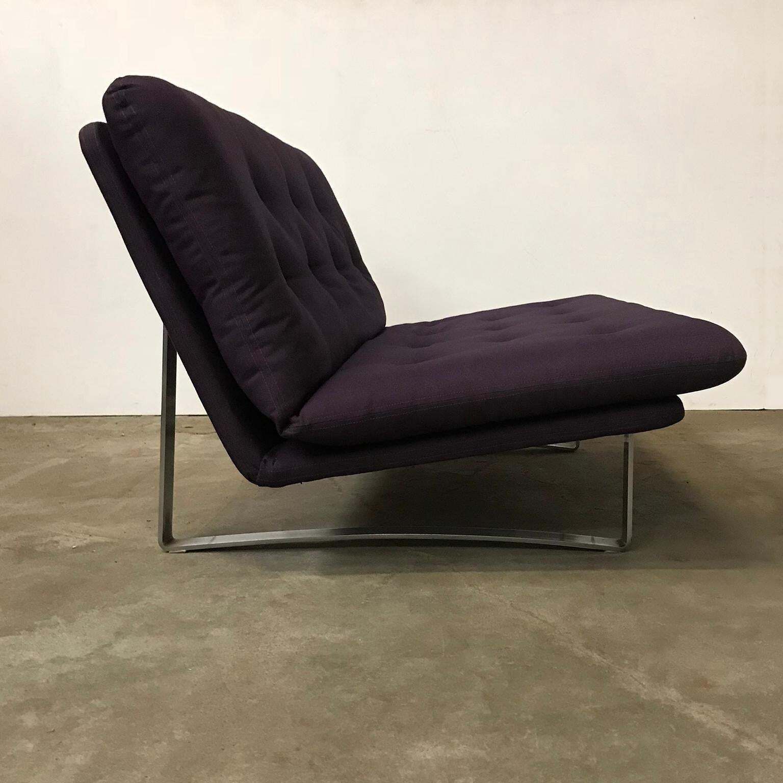 1968, Kho Liang Ie For Artifort, Chrome Base 2 Seat, Redone In Purple Fabric photo furniture