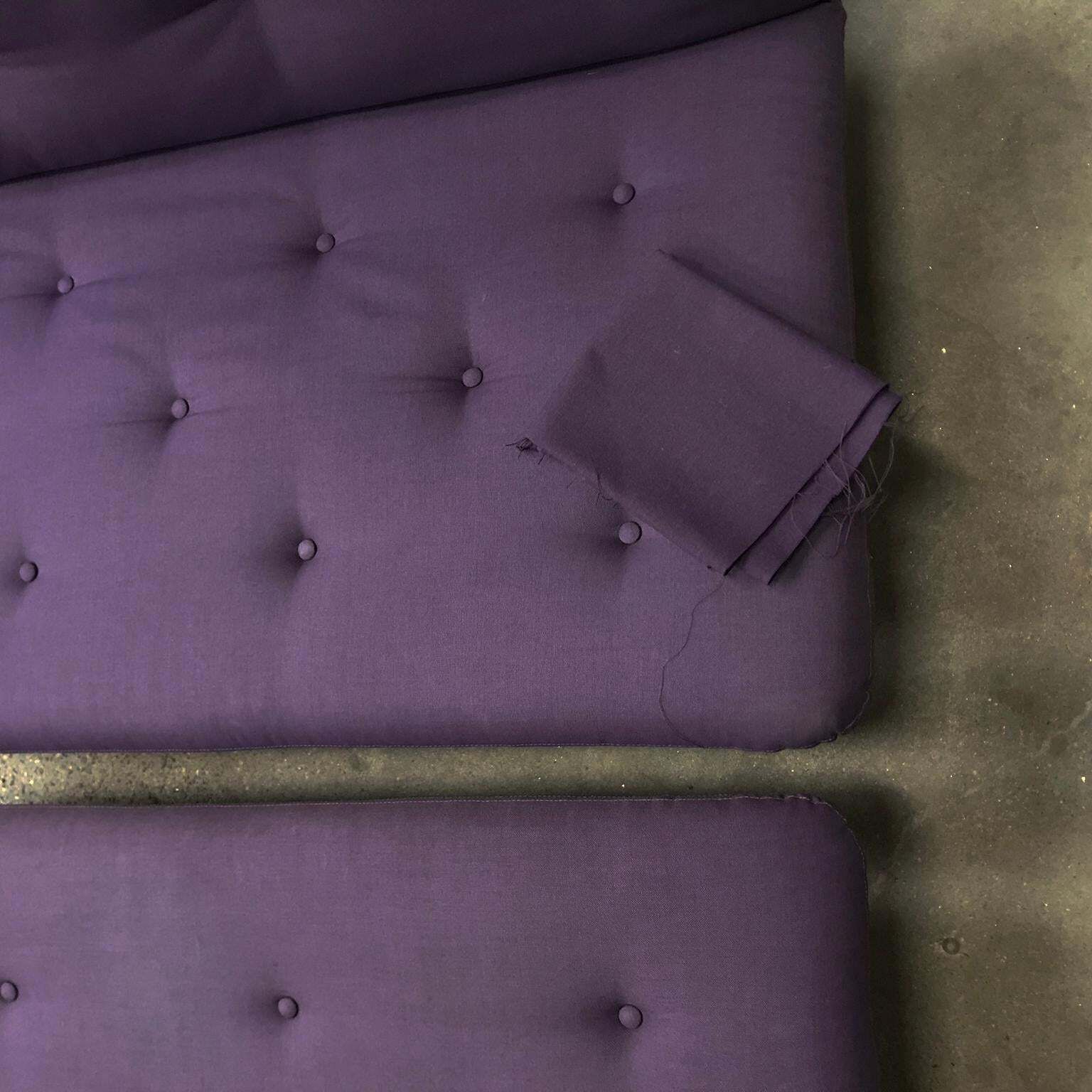 photo buy 1968, Kho Liang Ie For Artifort, Chrome Base 2 Seat, Redone In Purple Fabric