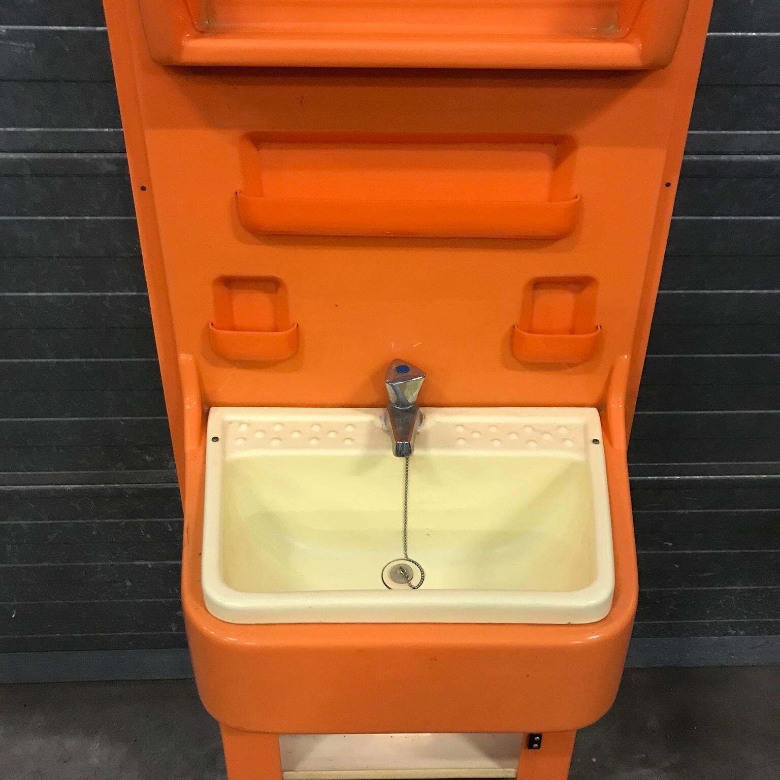 Very Rare, Original 1960s Orange Plastic Washstand By Vidal, Spain photo 1408.0