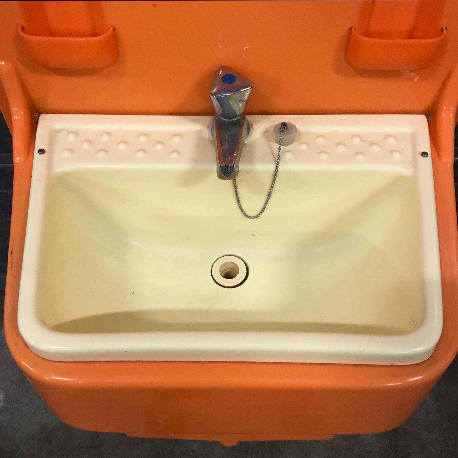 photo furniture Very Rare, Original 1960s Orange Plastic Washstand By Vidal, Spain