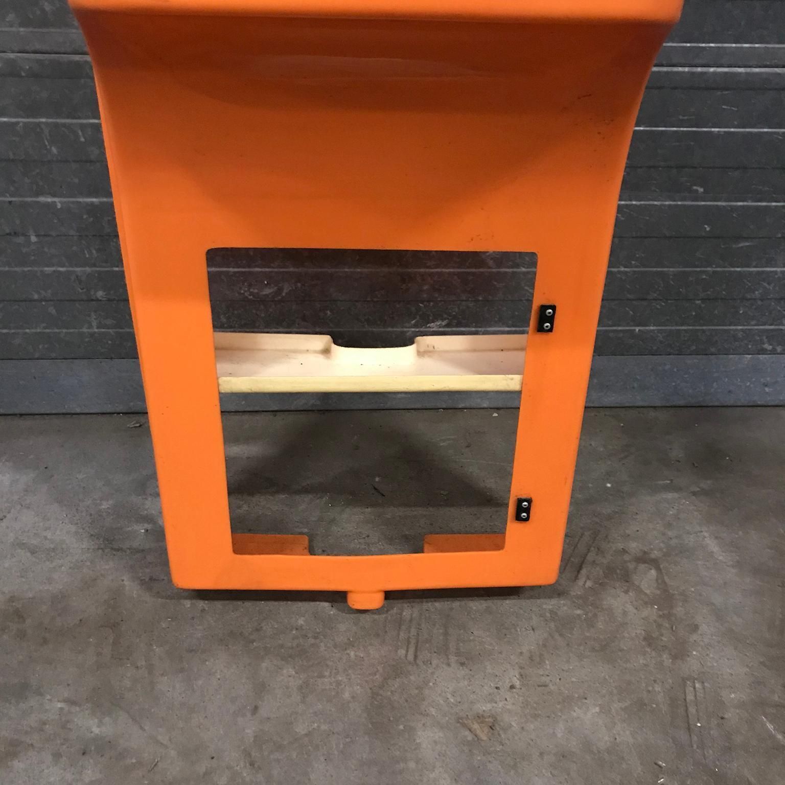 Furniture Very Rare, Original 1960s Orange Plastic Washstand By Vidal, Spain photo