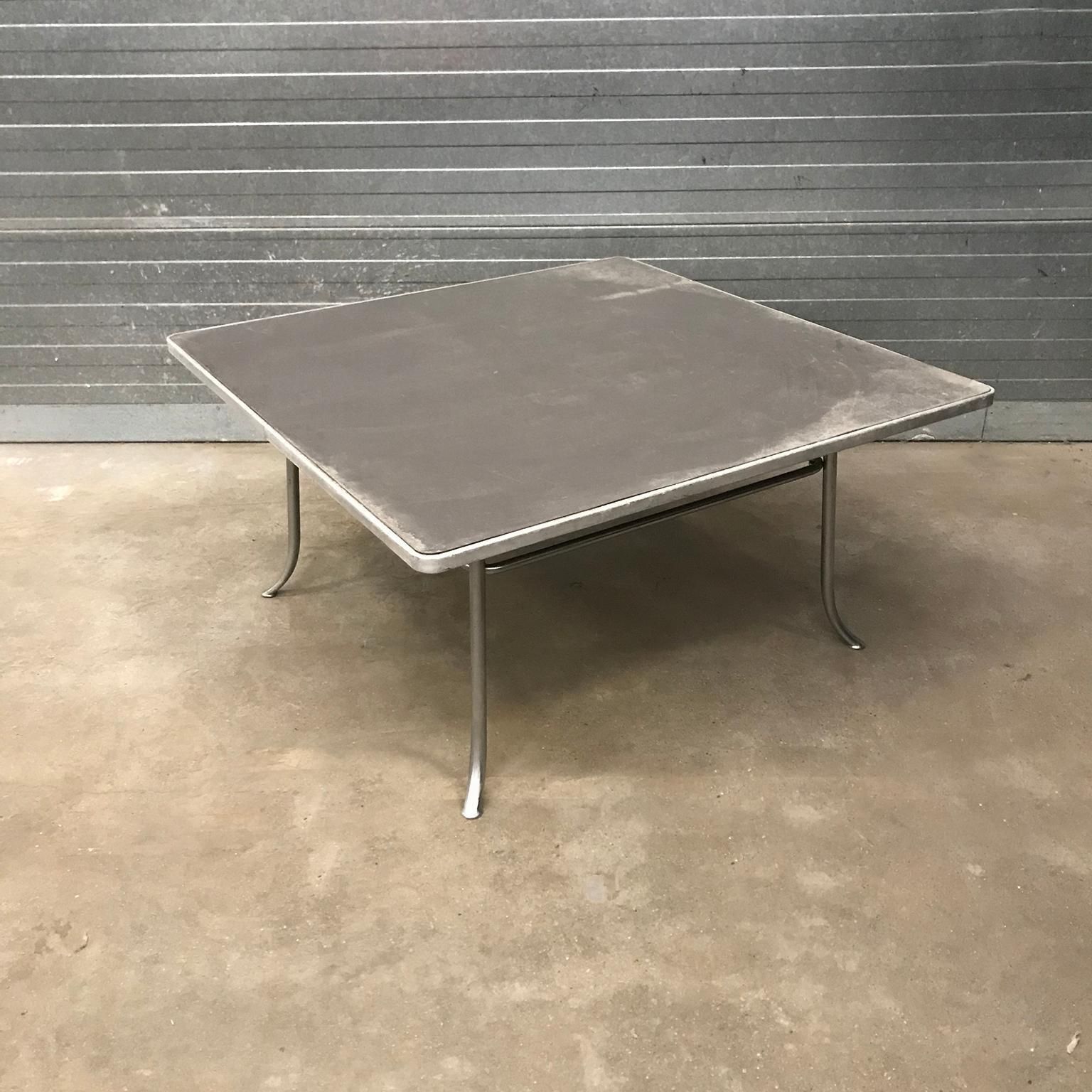 Very Rare Gispen 412 Grey Square Coffee Table, Museum Piece, Circa 1930 photo for sale
