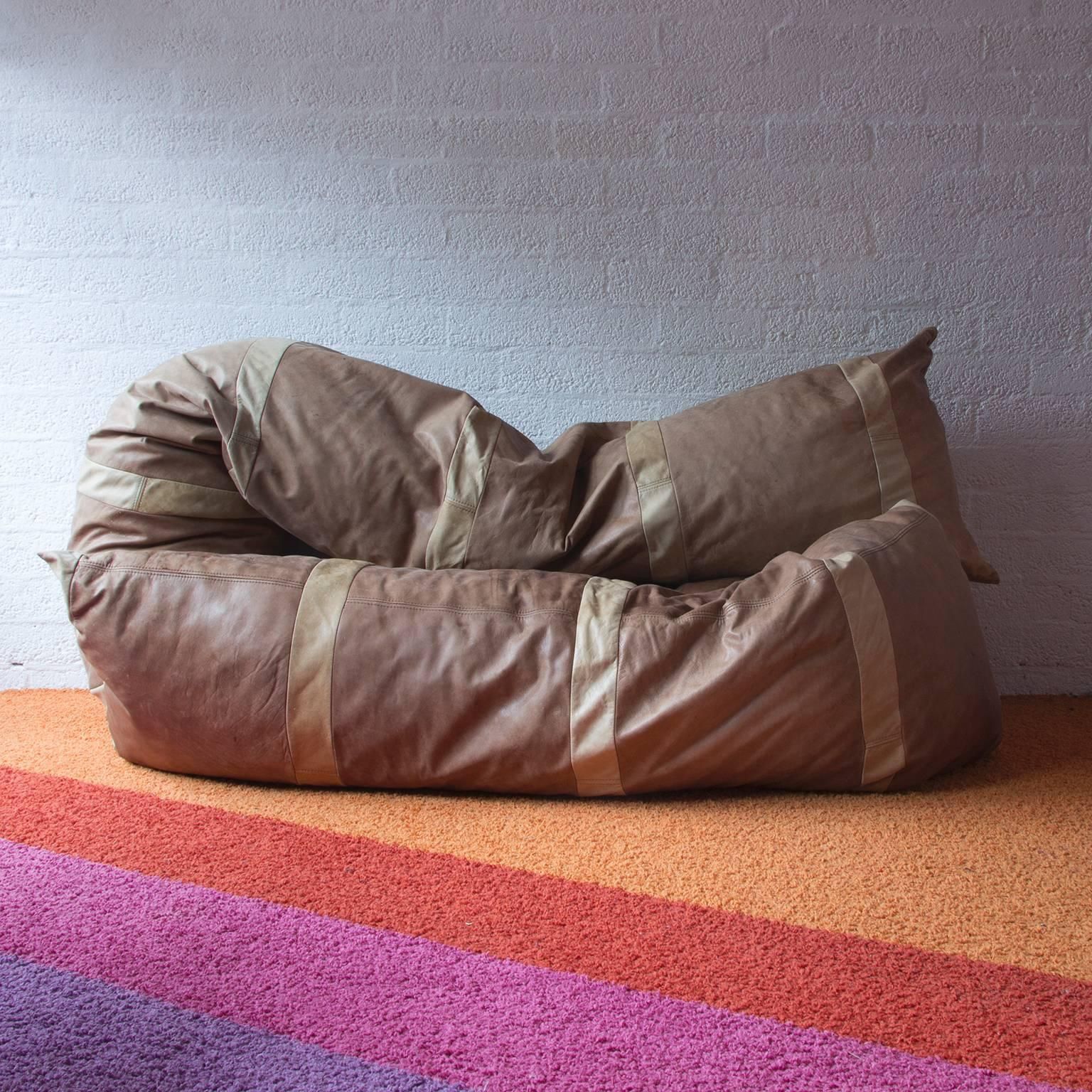 1960, Hans Roebers, Original Snake Couch In Beautiful Soft Brown Leather photo 4265.0