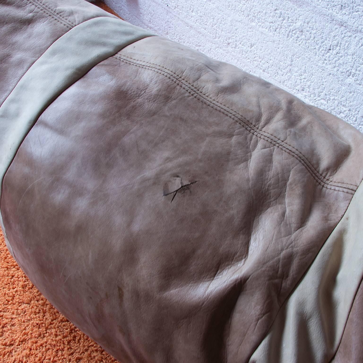 1960, Hans Roebers, Original Snake Couch In Beautiful Soft Brown Leather photo vintage