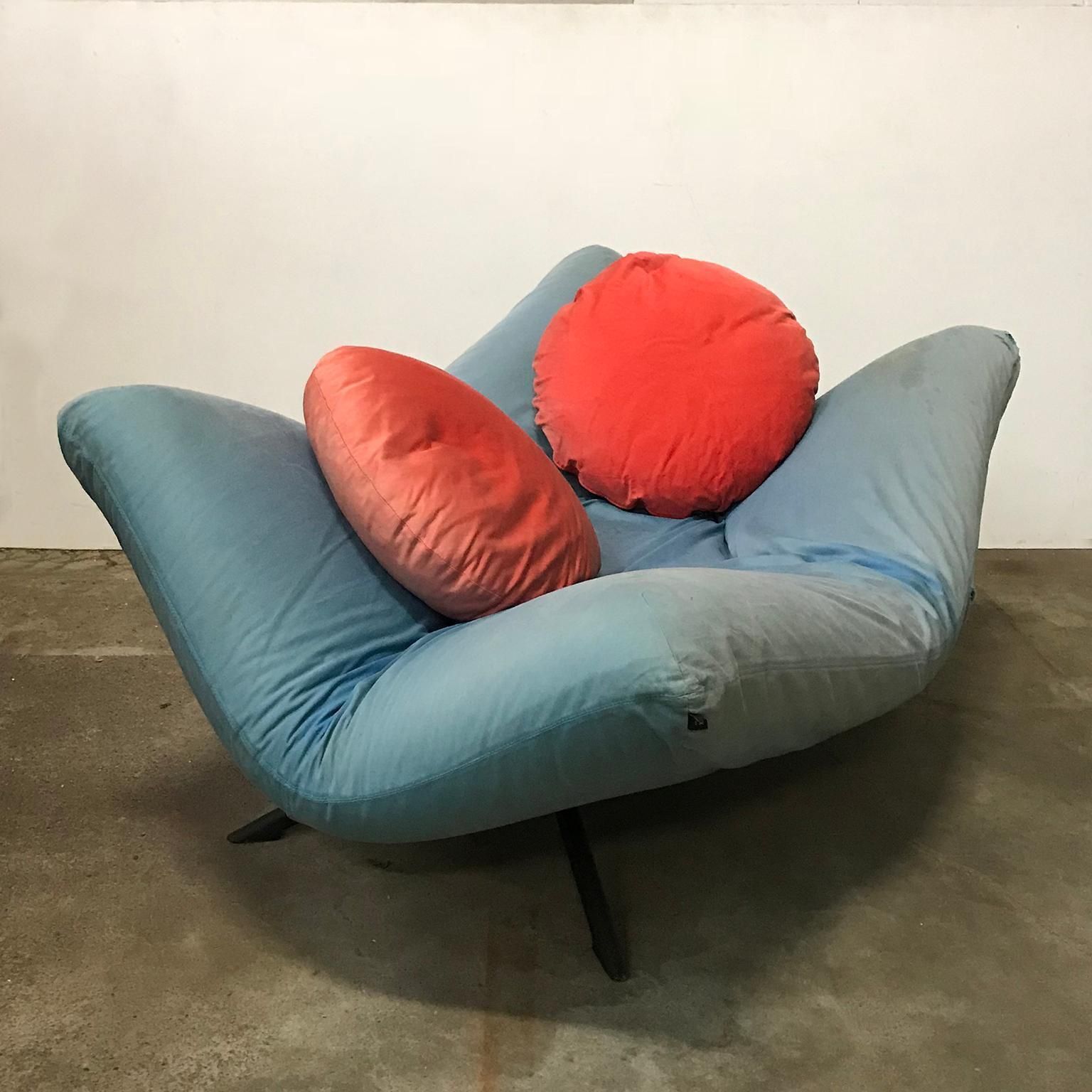 1980, Fabrizio Ballardini For Arflex, 2 Couches Ribalta In Original Soft Fabric photo furniture
