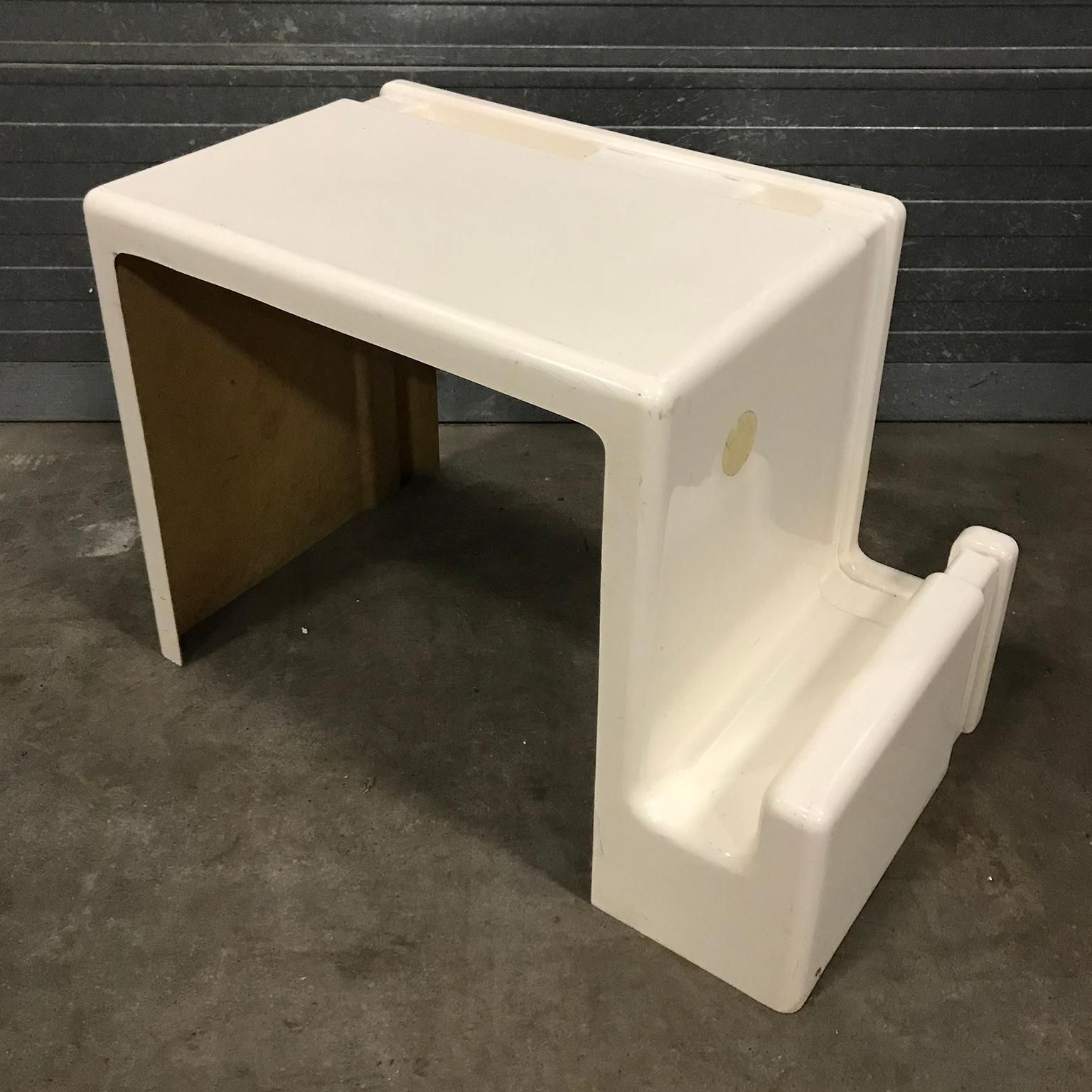 photo for sale Rare 1970s Off White Plastic Children Desk With Stool, Circa 1970