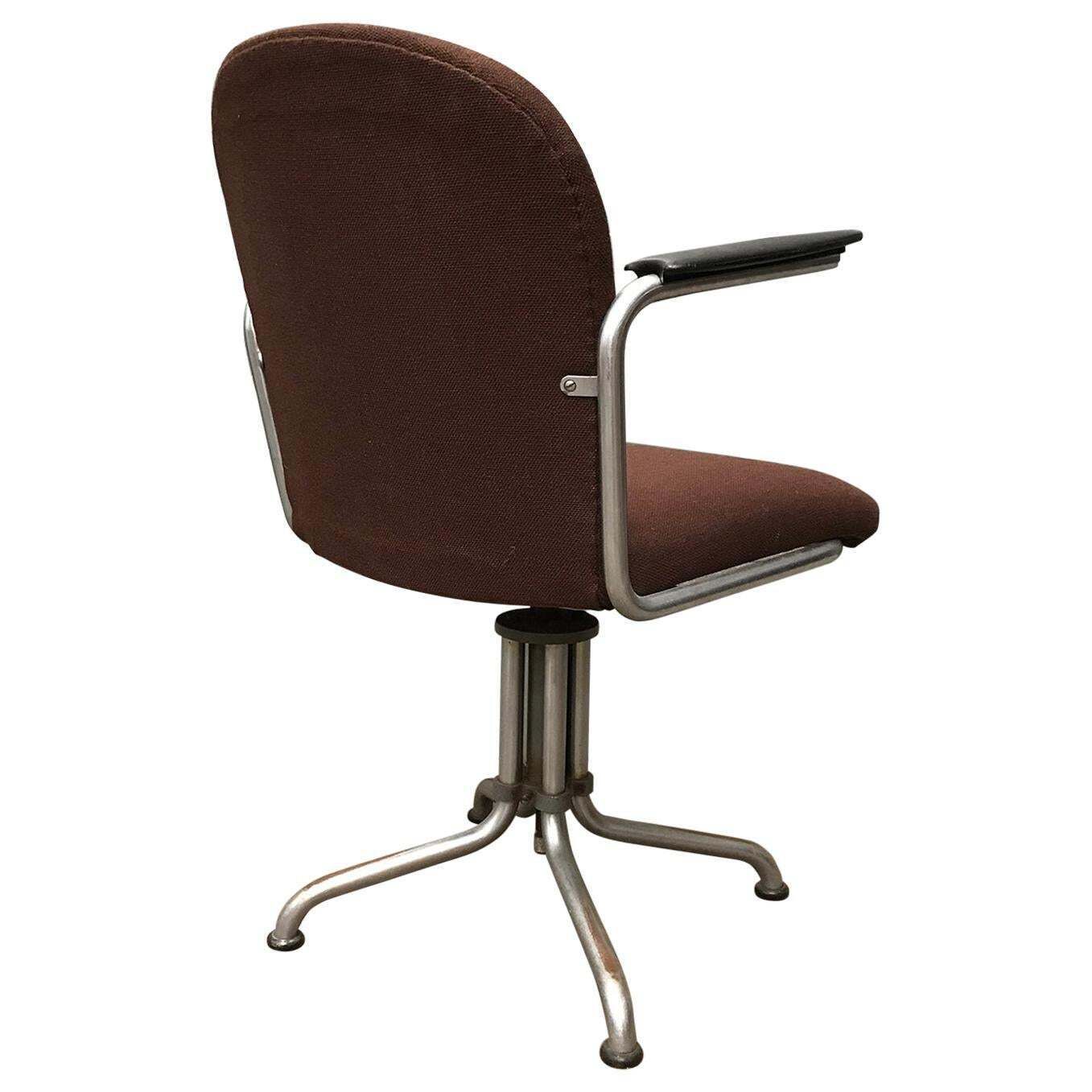 1935, W.H. Gispen By Gispen Culemborg, Office Chair 356, Spear Bakelite Armrests