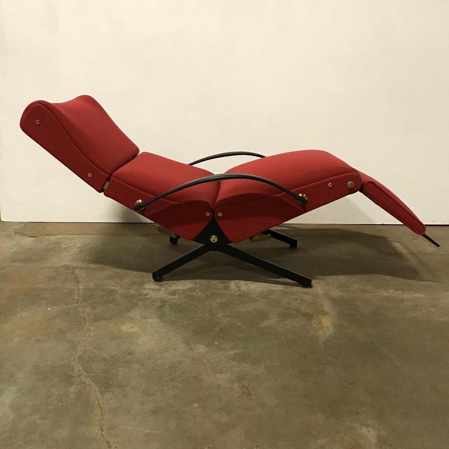 Furniture 1956, Osvaldo Borsani, P40 Adjustable Lounge Chair In Terra Red Fabric photo