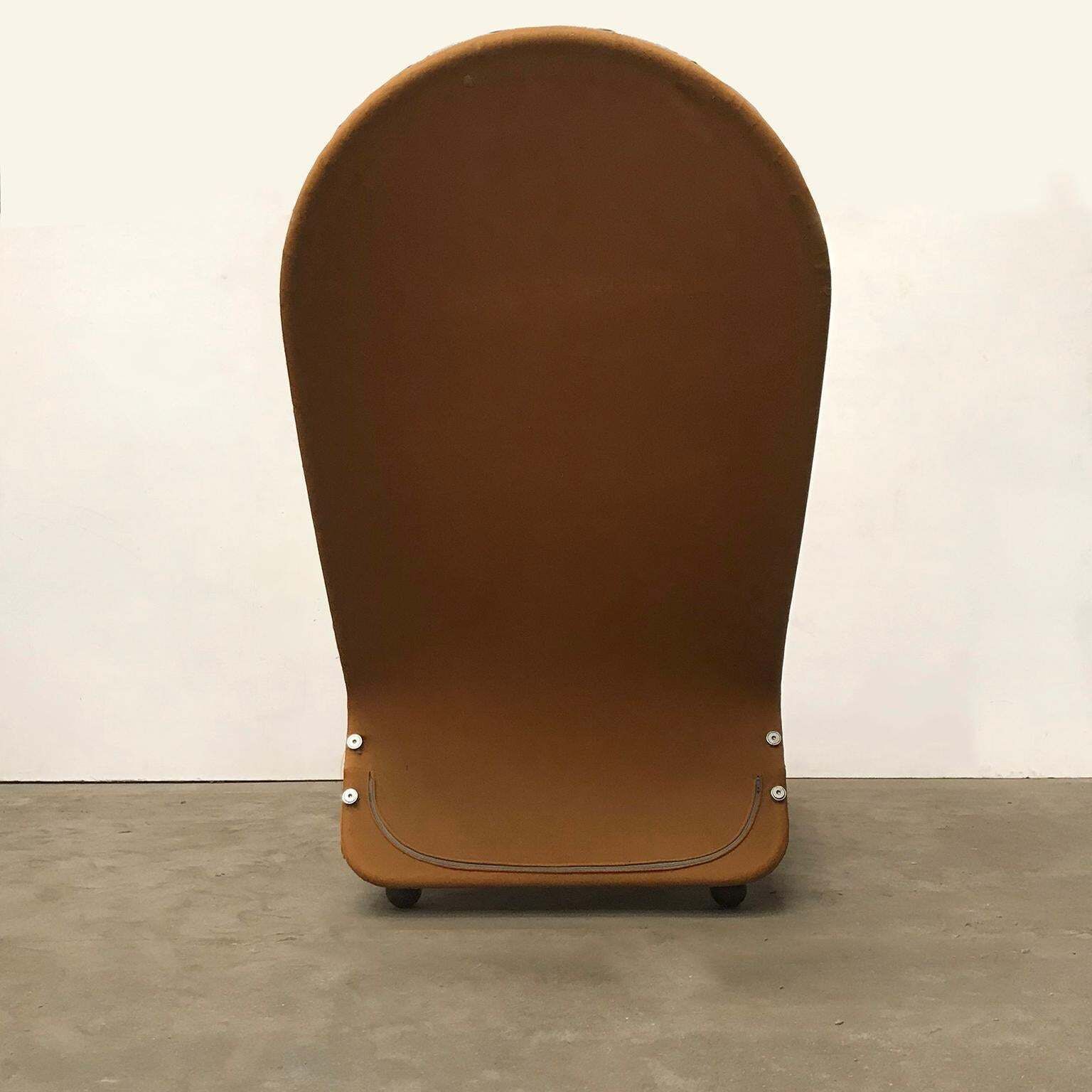 1973, Verner Panton For Rosenthal, 1 2 3 Serie, Rare Chaise Longue, Ochre Fabric photo for sale