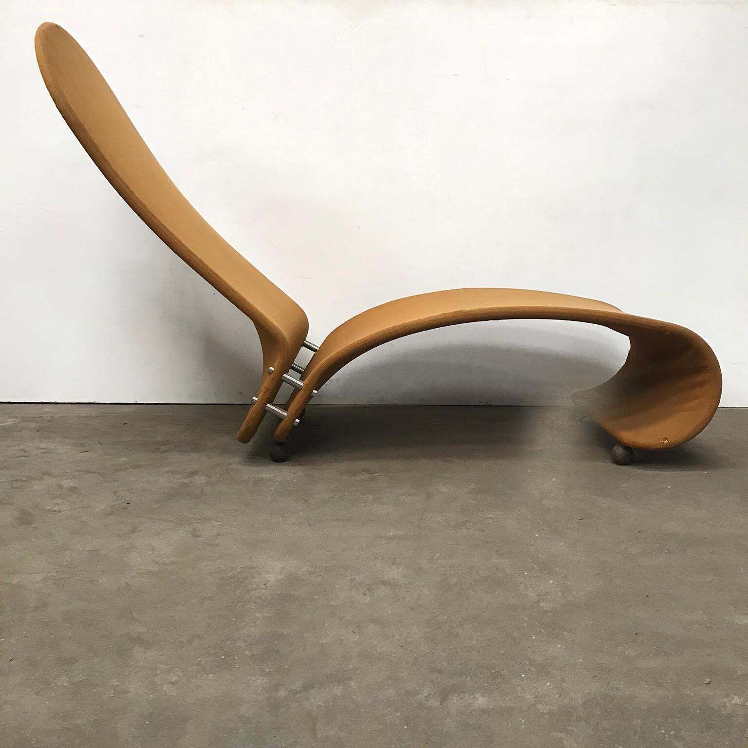 1973, Verner Panton For Rosenthal, 1 2 3 Serie, Rare Chaise Longue, Ochre Fabric photo Furniture
