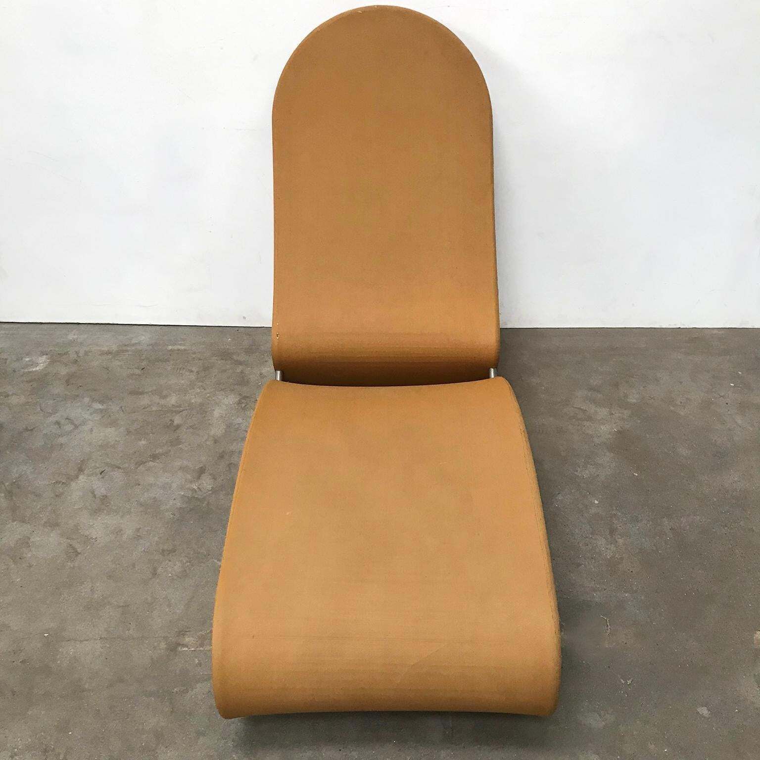 Furniture 1973, Verner Panton For Rosenthal, 1 2 3 Serie, Rare Chaise Longue, Ochre Fabric photo