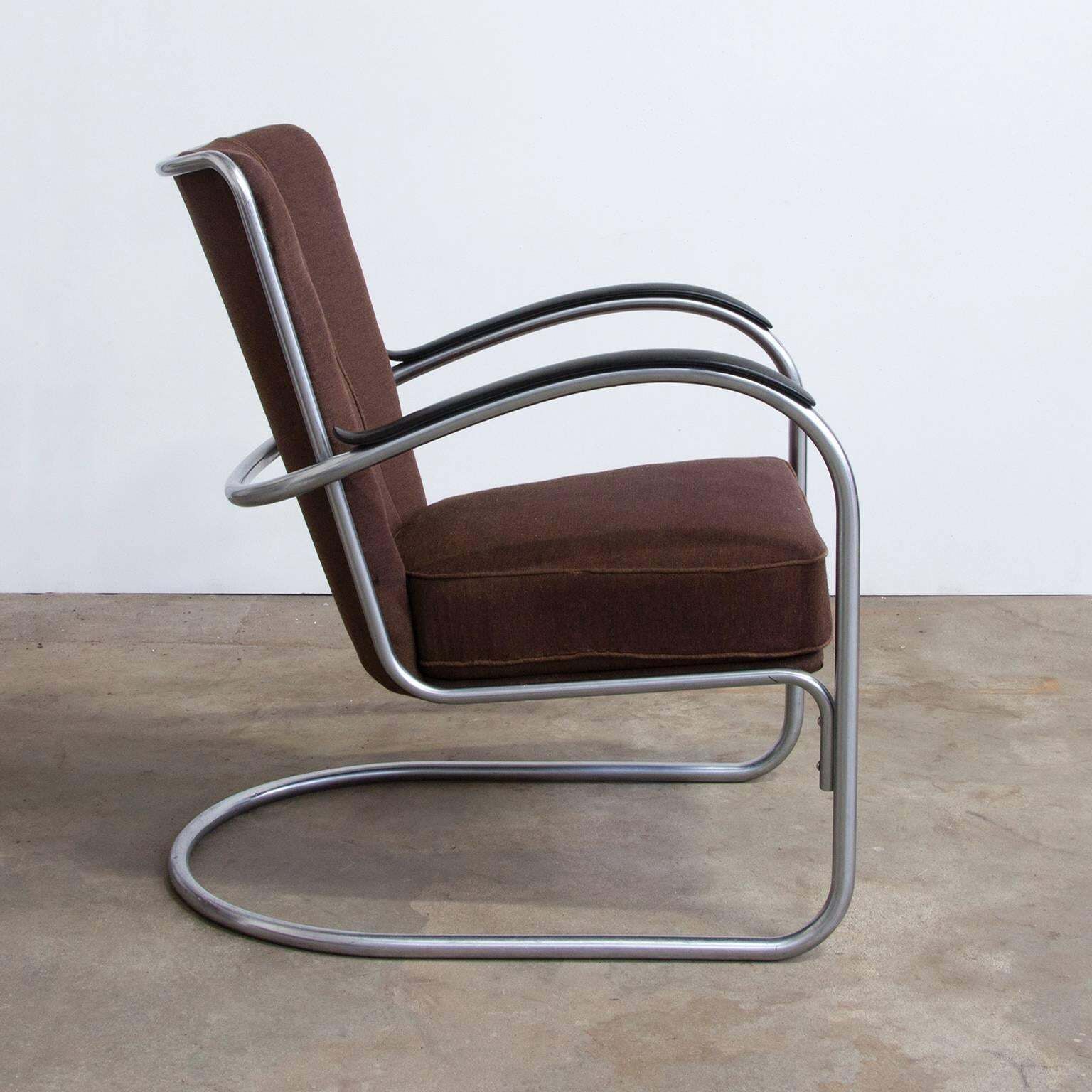 1932, W.H. Gispen For Gispen, 412 Easy Chair In It's Original Fabric photo furniture