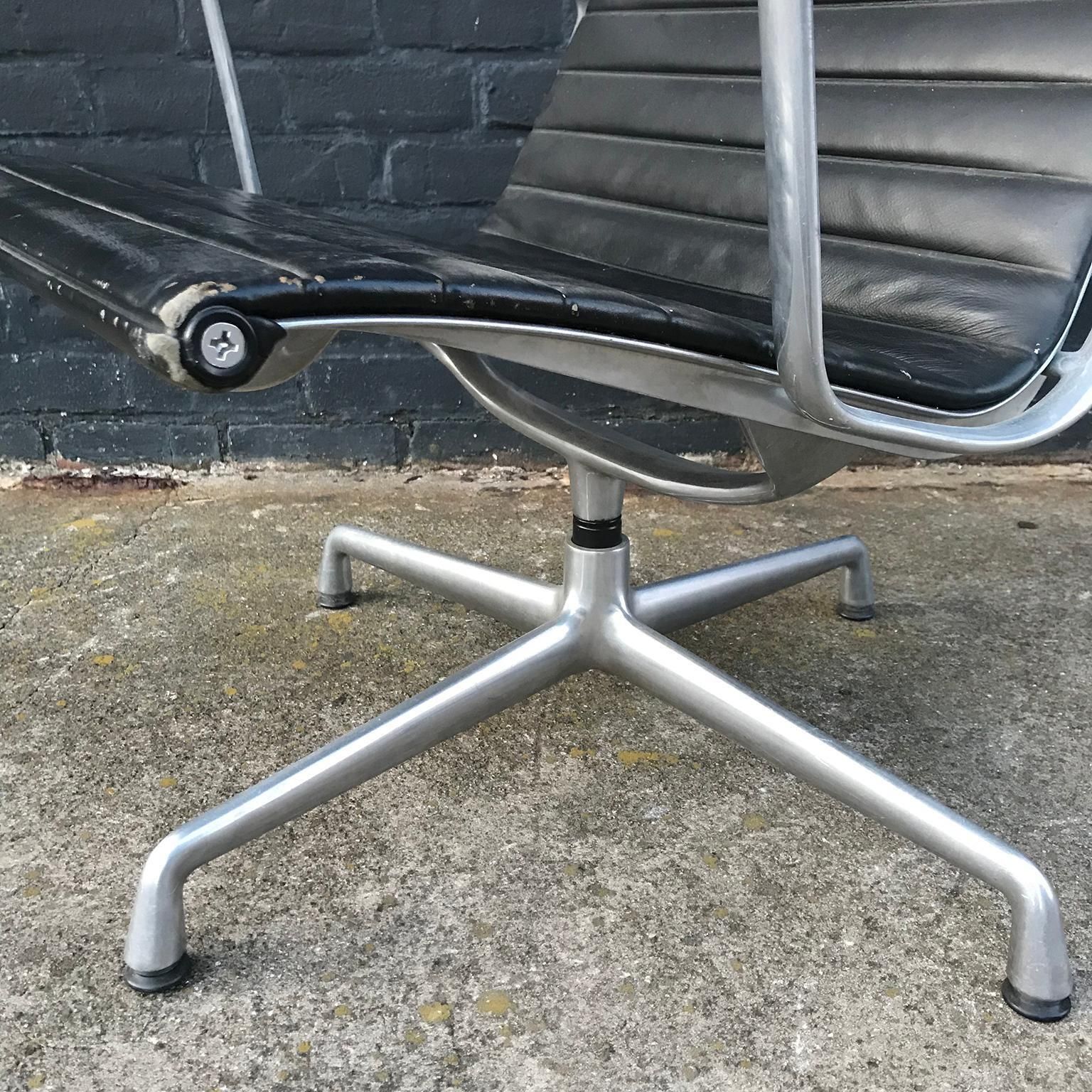 Furniture 1958, Ray & Charles Eames For Vitra Lounge Chair Ea 116 In Black Leather photo