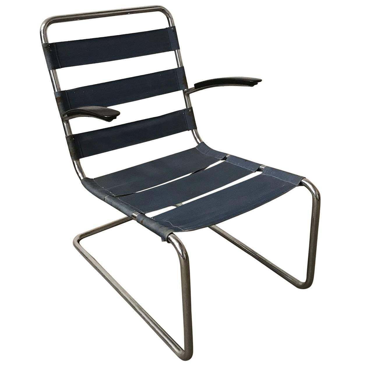 1935, W.H. Gispen For Gispen, Pre War Easy Chair 411 Without Cushions
