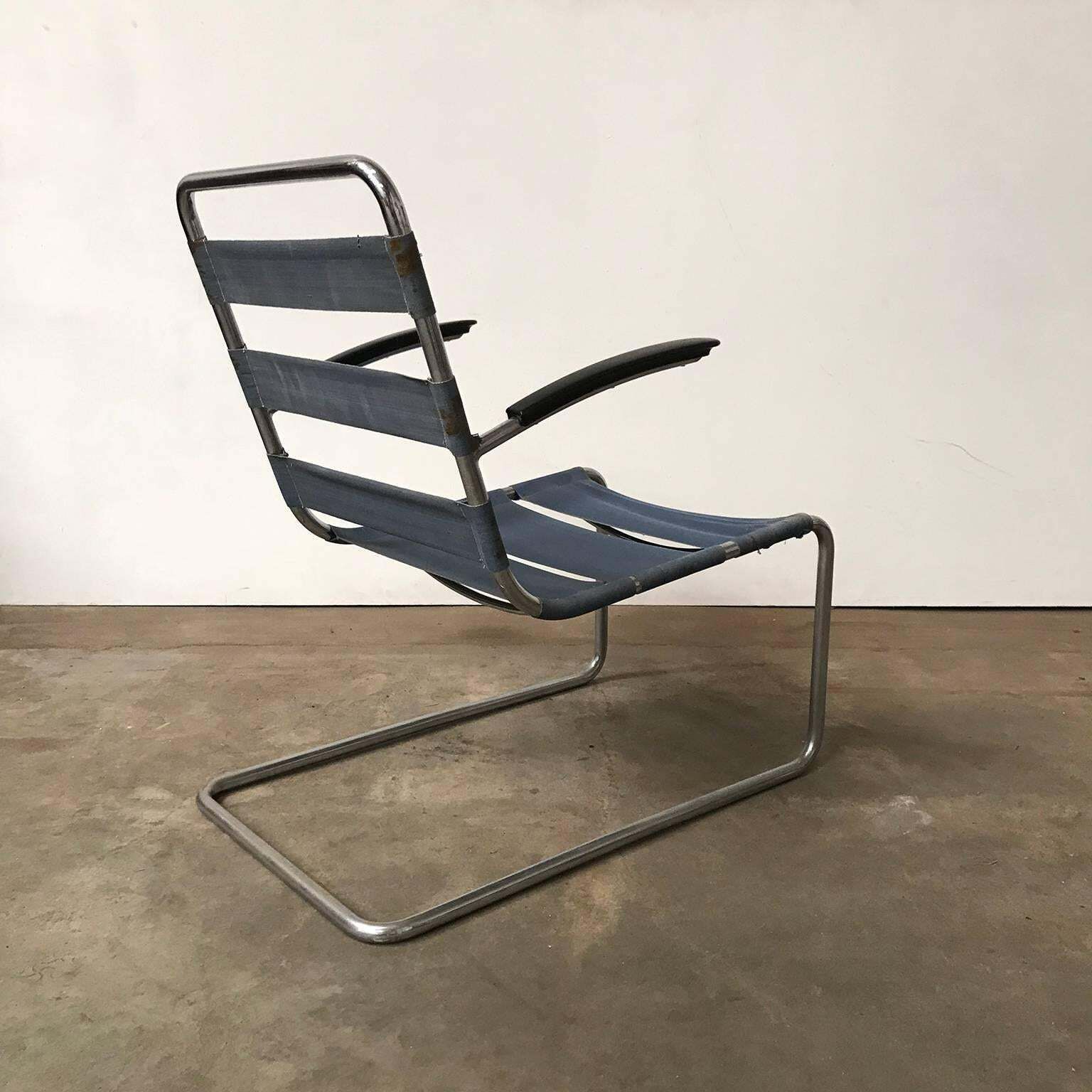 1935, W.H. Gispen For Gispen, Pre War Easy Chair 411 Without Cushions photo vinterior