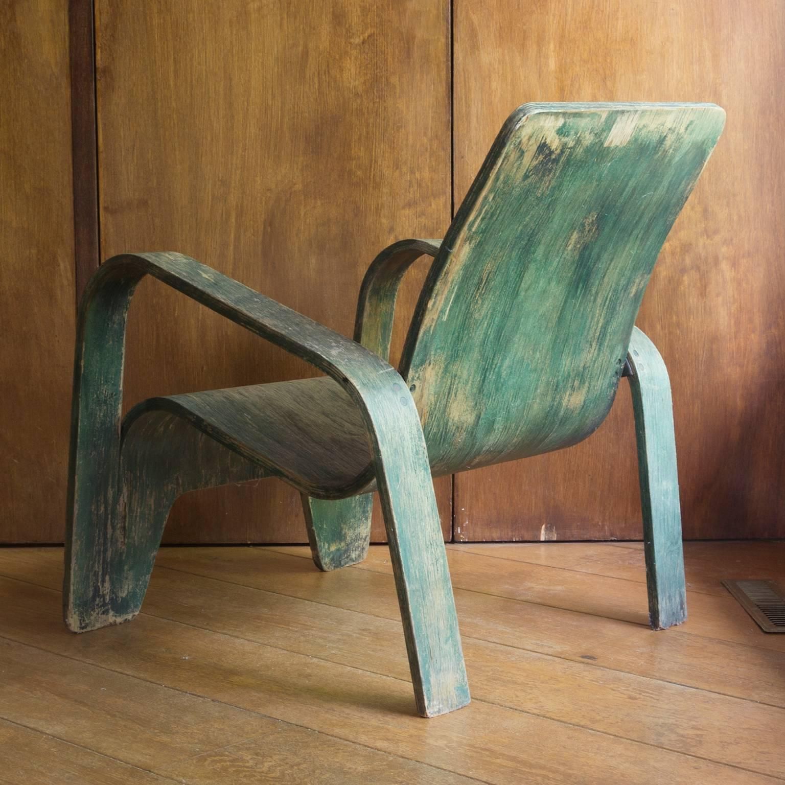 1940, Han Pieck, Plywood Lounge Armchair For Lawo In Green As Published On Book photo furniture