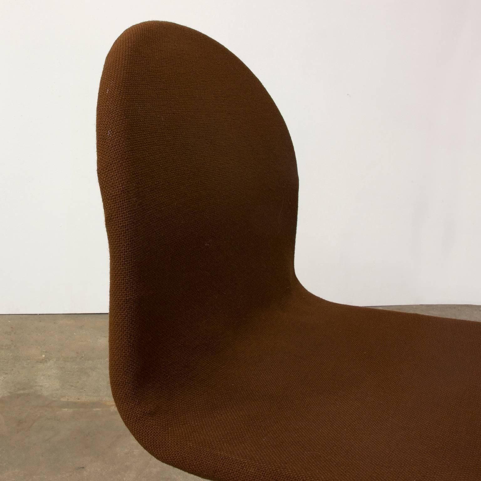 1973 Verner Panton, 1 2 3 Series Dining Chair In Brown Fabric photo vintage