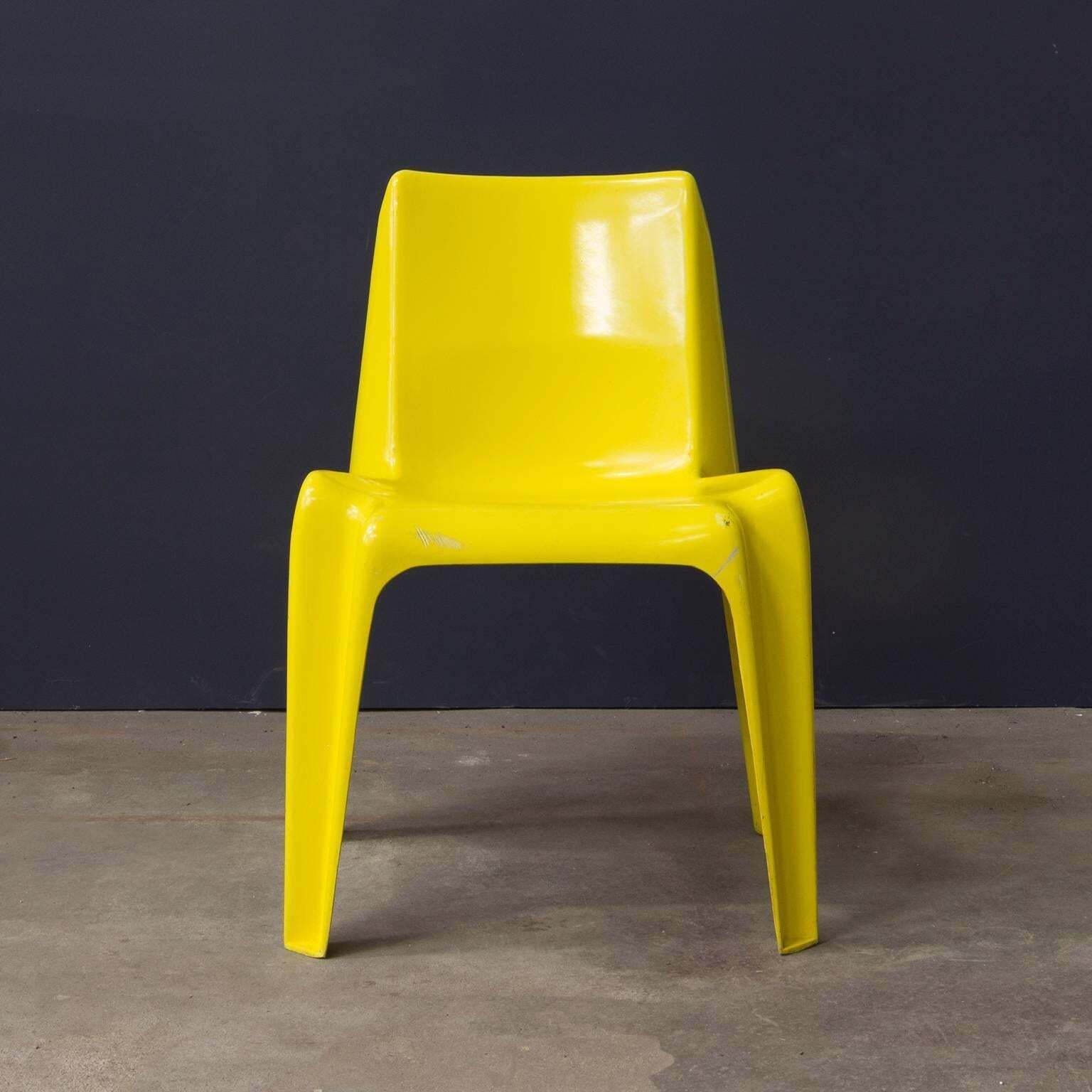 Rare Plastic Organic Chair In Yellow, Circa 1970 photo 593.0