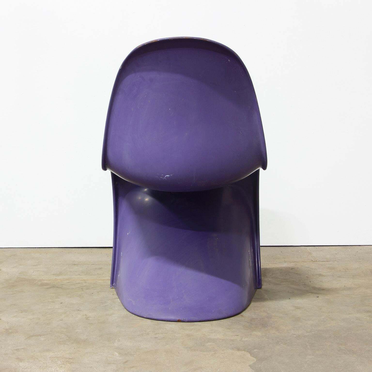 1965, Verner Panton, Rare Purple Stacking Chair 1st Herman Miller Edition photo Furniture