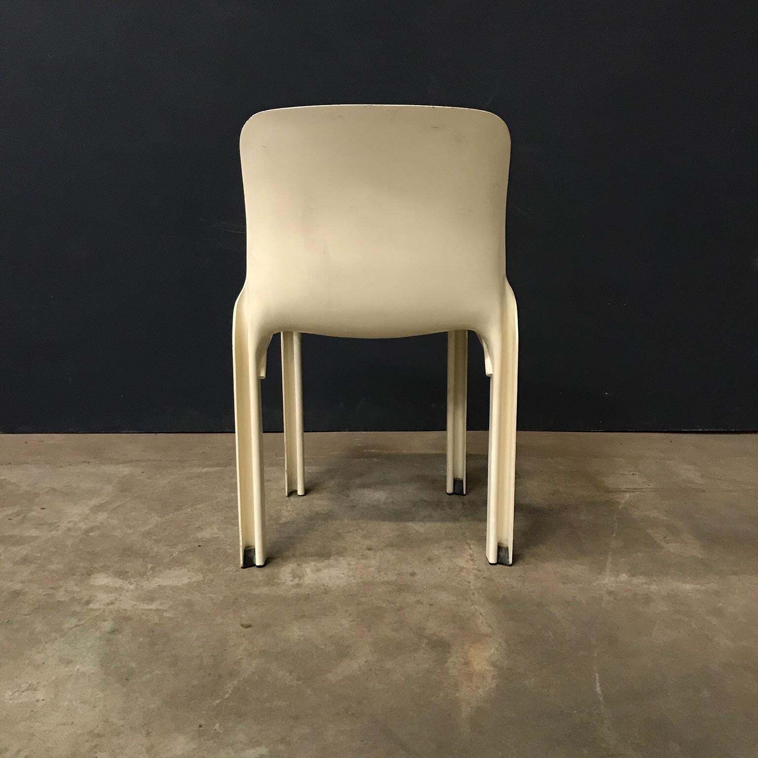 1969, Vico Magistretti For Artemide, Set Of Four White Selene Chairs photo buy