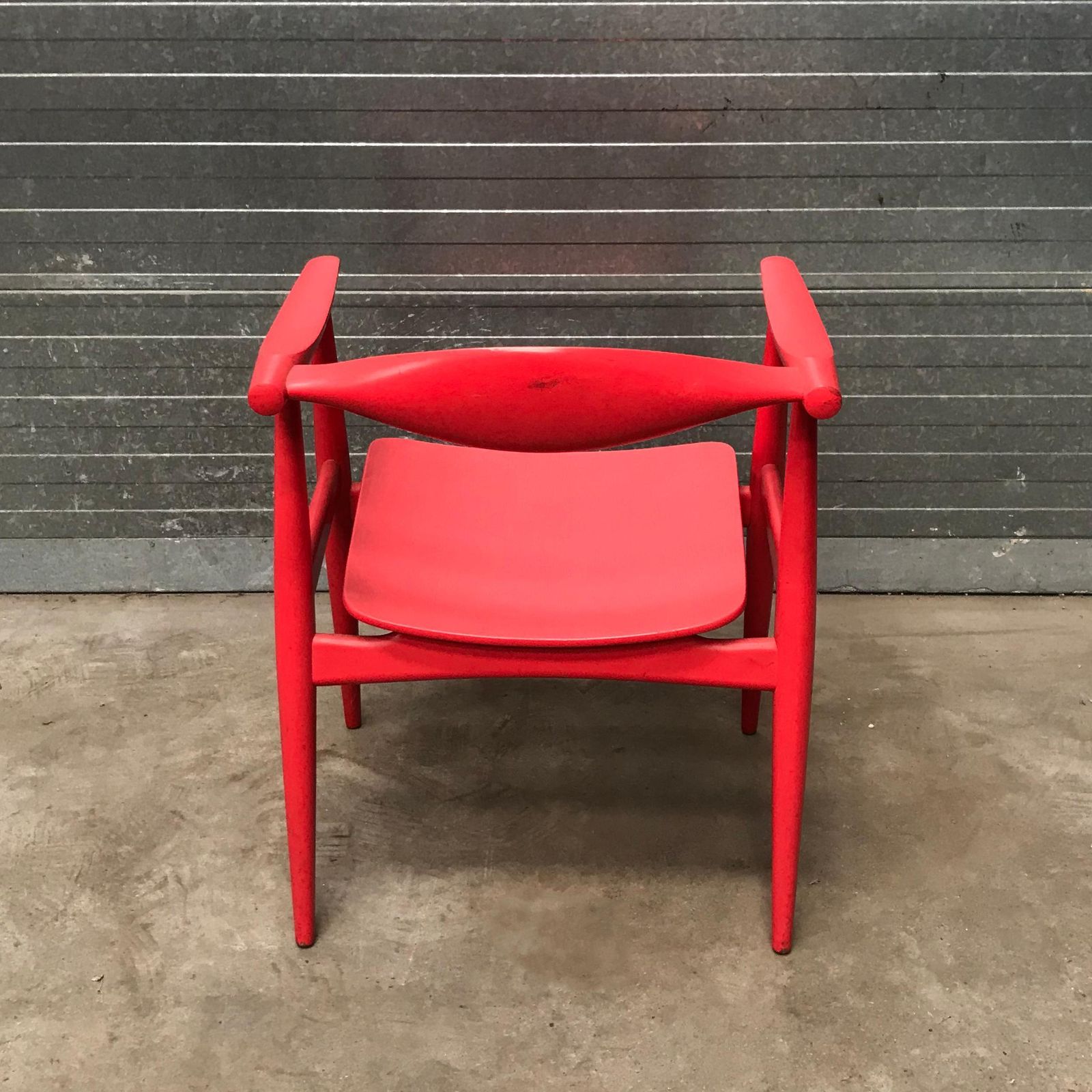 photo for sale Very Rare Wegner Side Chair In Originally Red Painted Wood, Circa 1930
