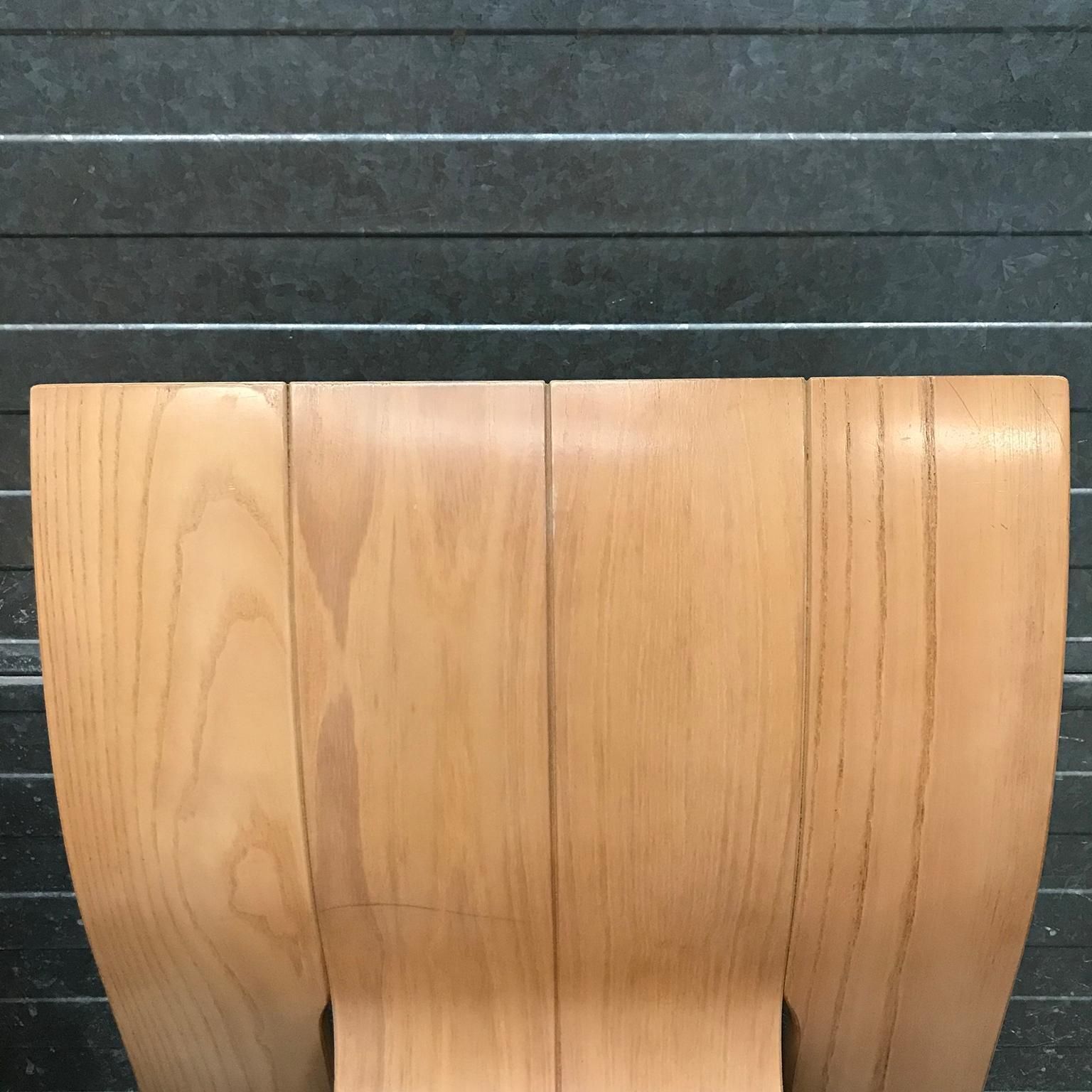 photo vinterior 1974, Gijs Bakker For Castelijn, Set Of Stackable Bended Wood Strip Chairs