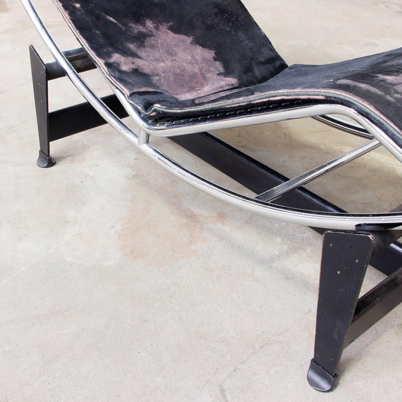 1928, Le Corbusier, Early Lc 4 By Cassina In Chrome With Black Pony Skin photo buy