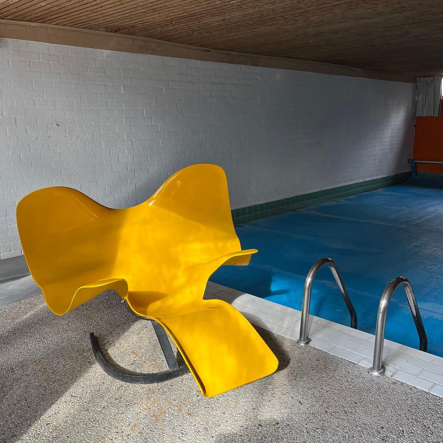 1966, Elephant Chair By Bernard Rancillac Yellow With Black Base Limited Edition photo furniture