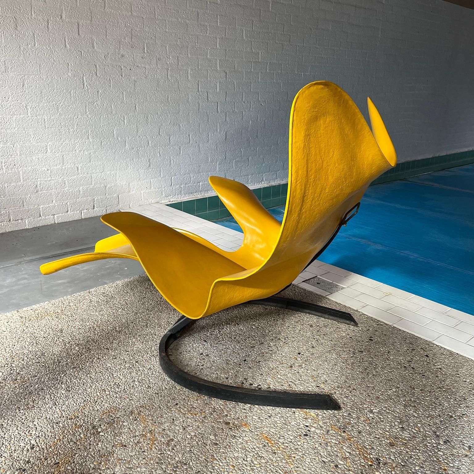 photo furniture 1966, Elephant Chair By Bernard Rancillac Yellow With Black Base Limited Edition