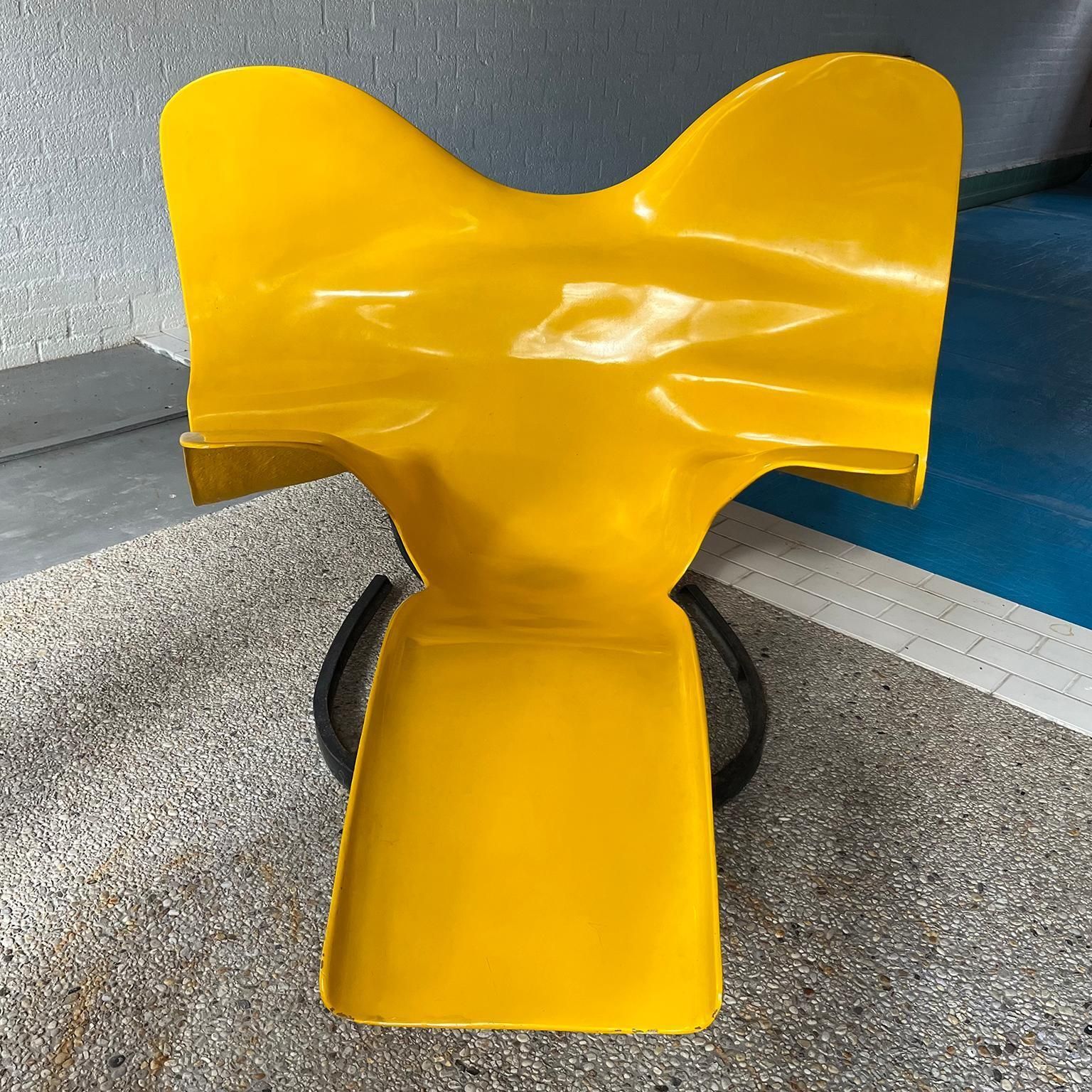 Furniture 1966, Elephant Chair By Bernard Rancillac Yellow With Black Base Limited Edition photo