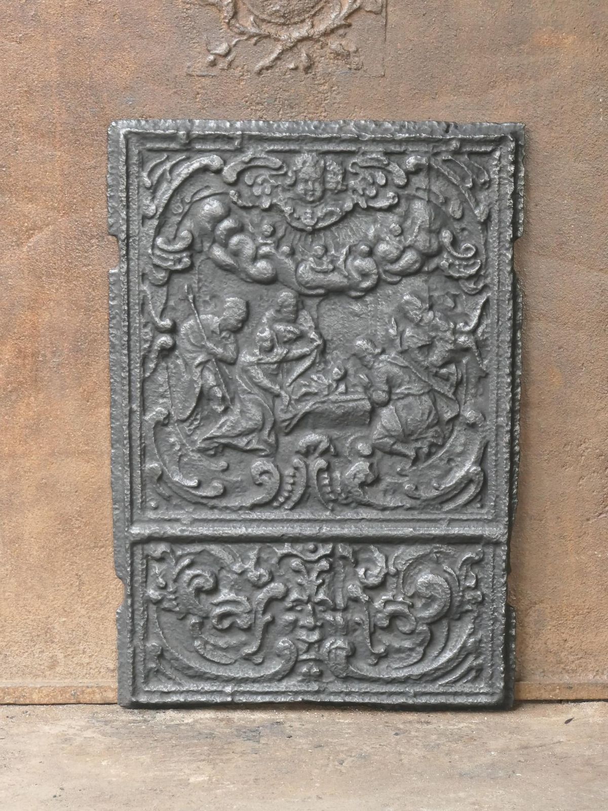 Antique French 'Adoration Of The Magi' Fireback / Backsplash, 18th Century photo furniture
