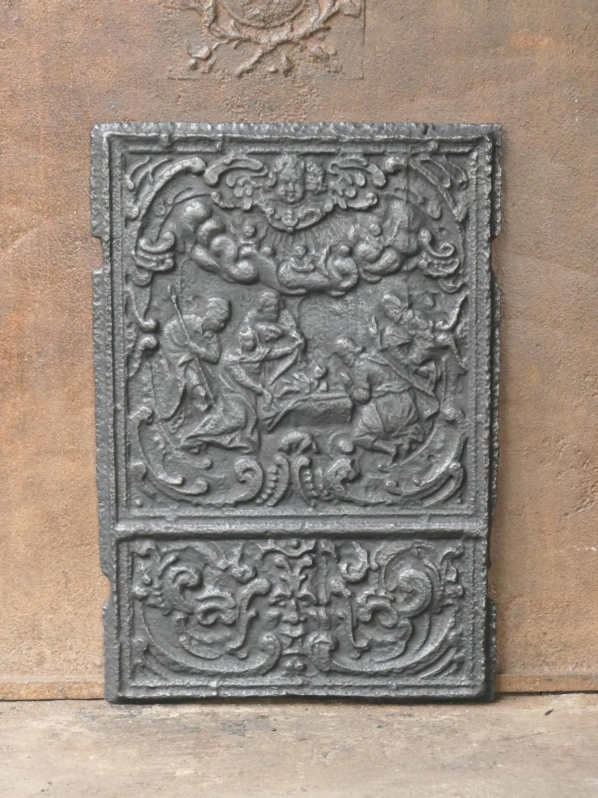 Antique French 'Adoration Of The Magi' Fireback / Backsplash, 18th Century photo for sale