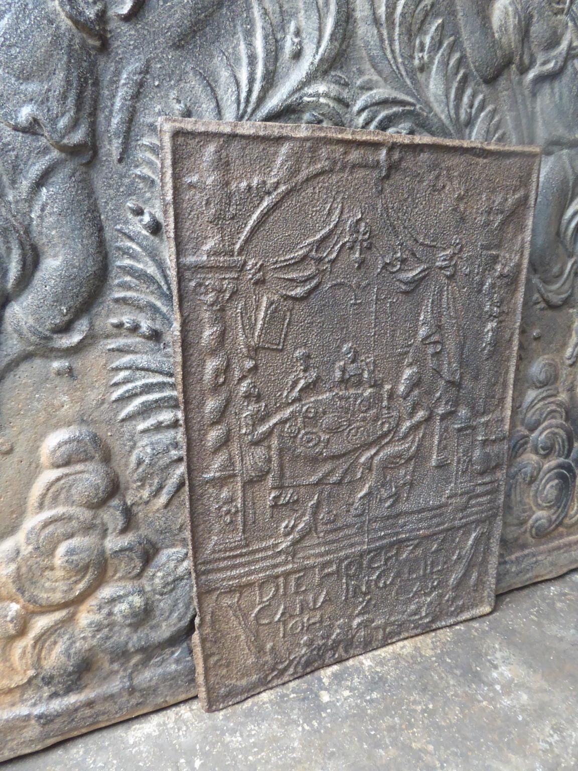 16th 17th Century German Gothic 'Religious Theme' Fireback / Backsplash photo vintage