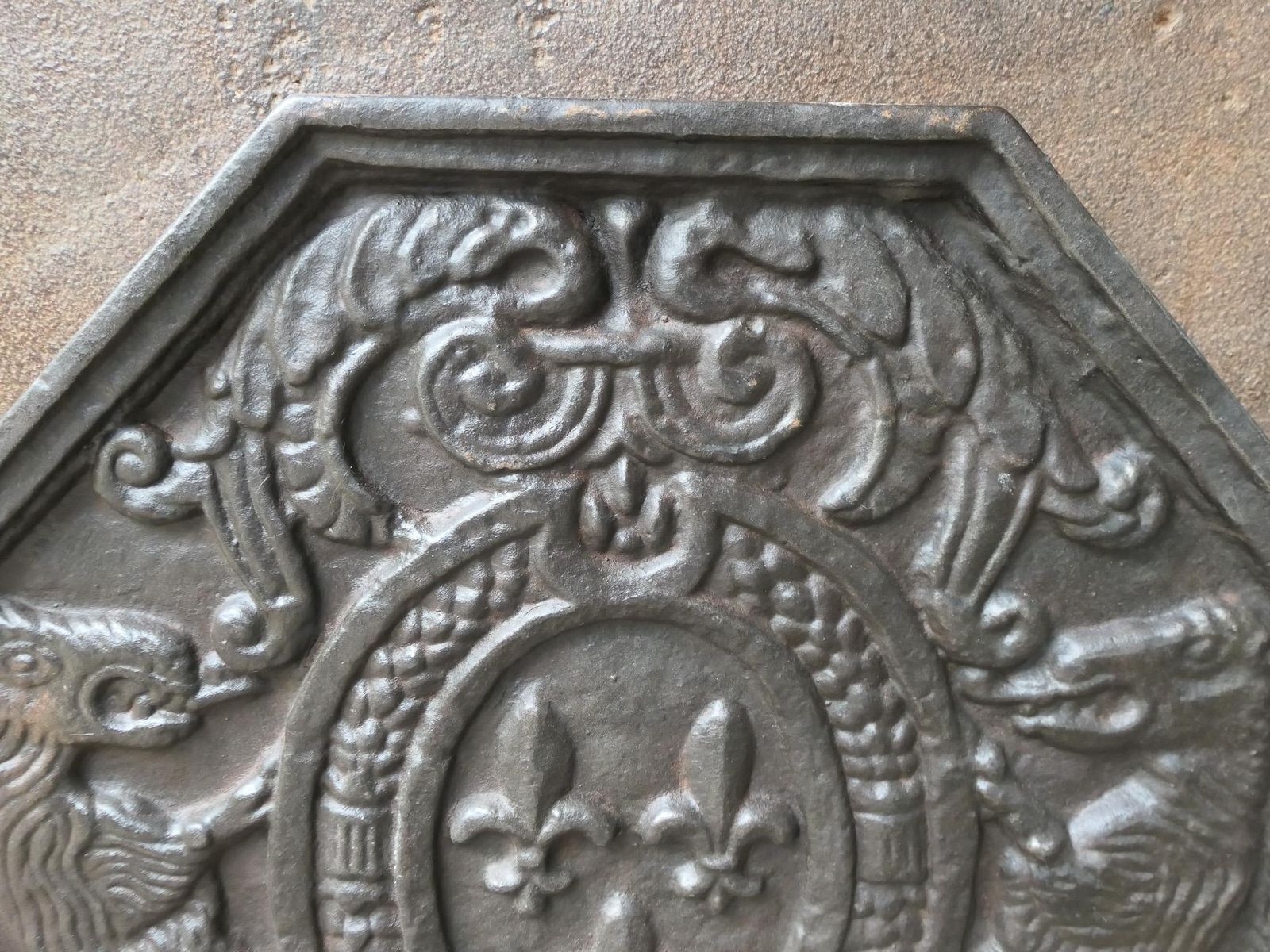 photo furniture French Louis XIV Style 'Arms Of France' Fireback / Backsplash, 20th Century