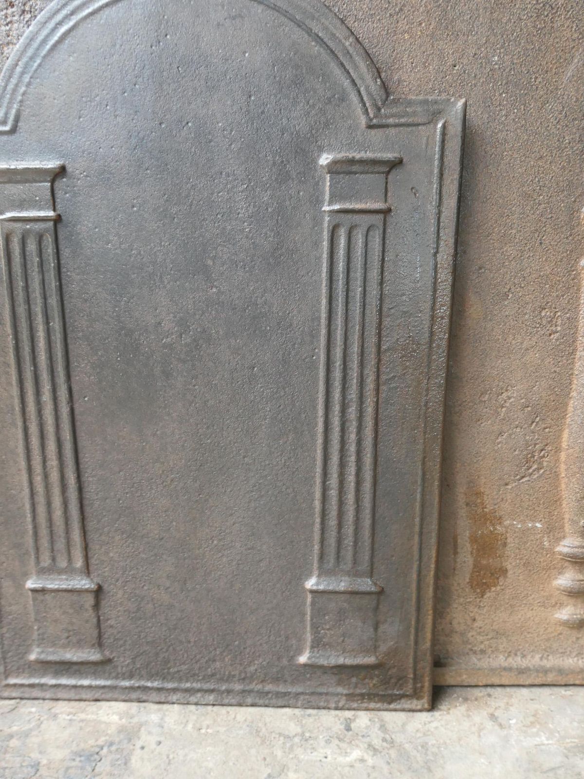 Antique French 'Pillars Of Freedom' Fireback / Backsplash, 18th   19th C. photo vintage