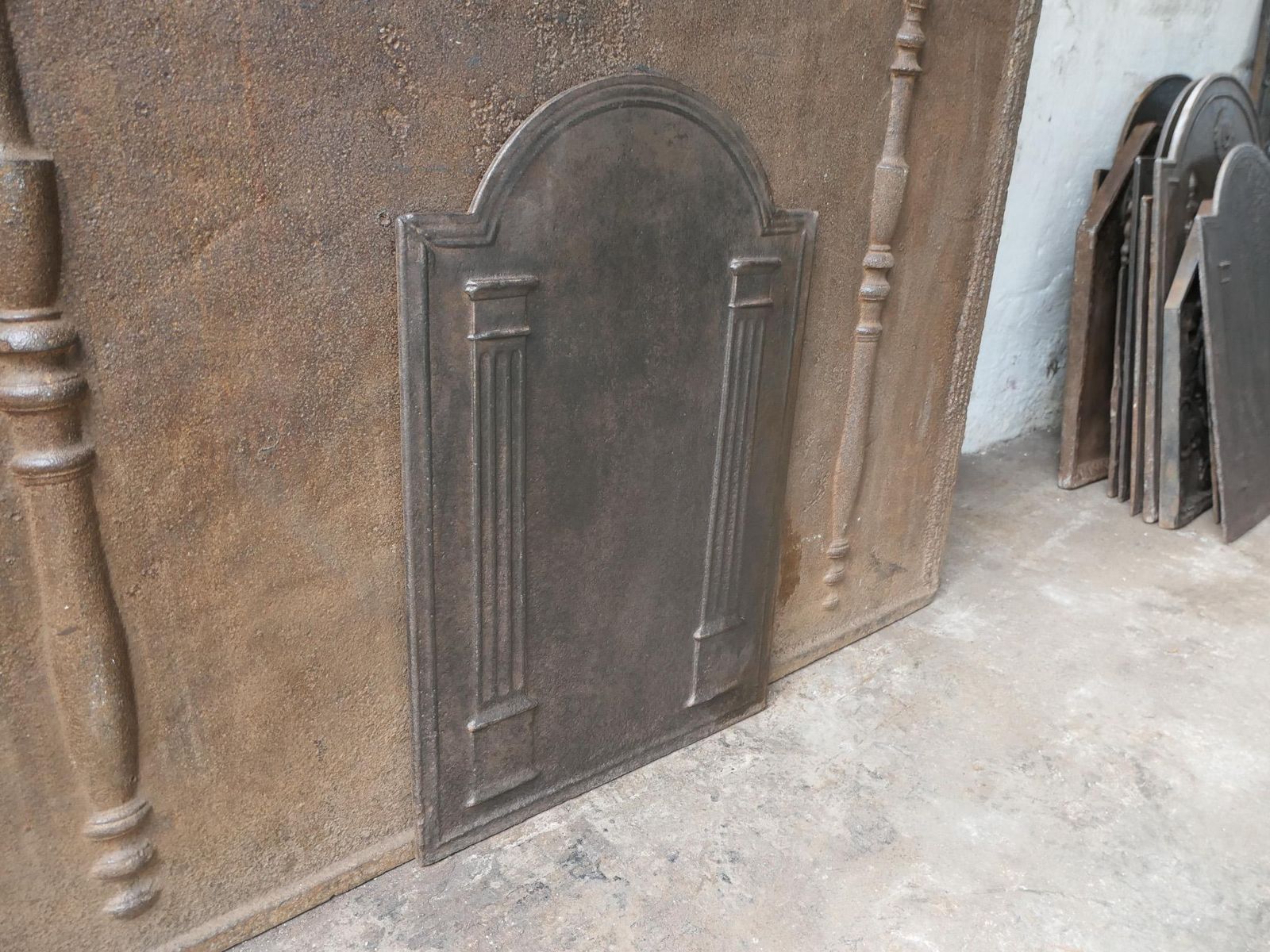 photo for sale Antique French 'Pillars Of Freedom' Fireback / Backsplash, 18th   19th C.